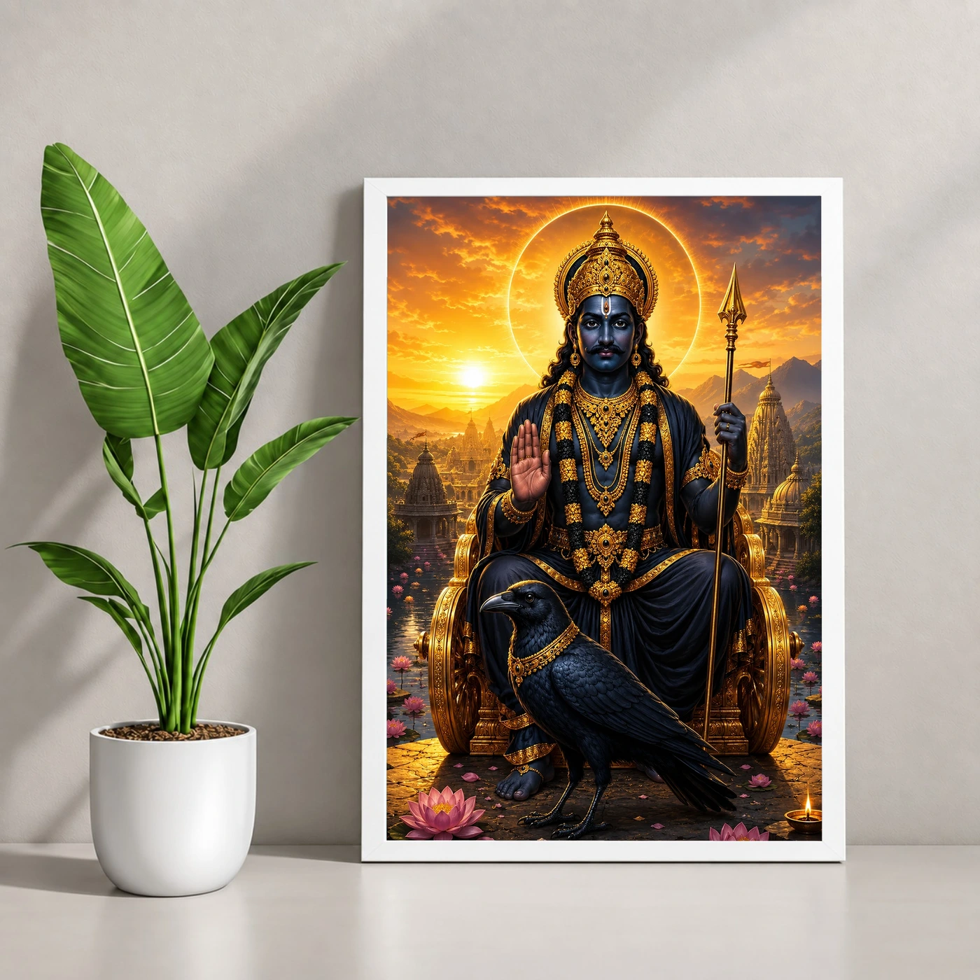 Shani Dev Serene Sunrise Blessing Photo Frame, view 4