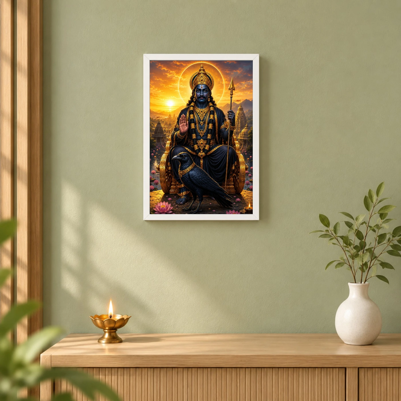 Shani Dev Serene Sunrise Blessing Photo Frame, view 6
