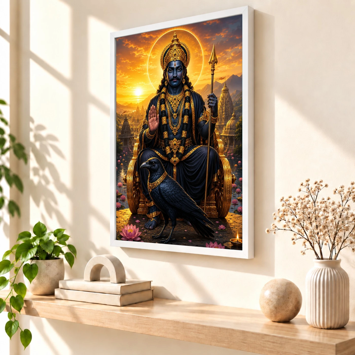 Shani Dev Serene Sunrise Blessing Photo Frame, view 7