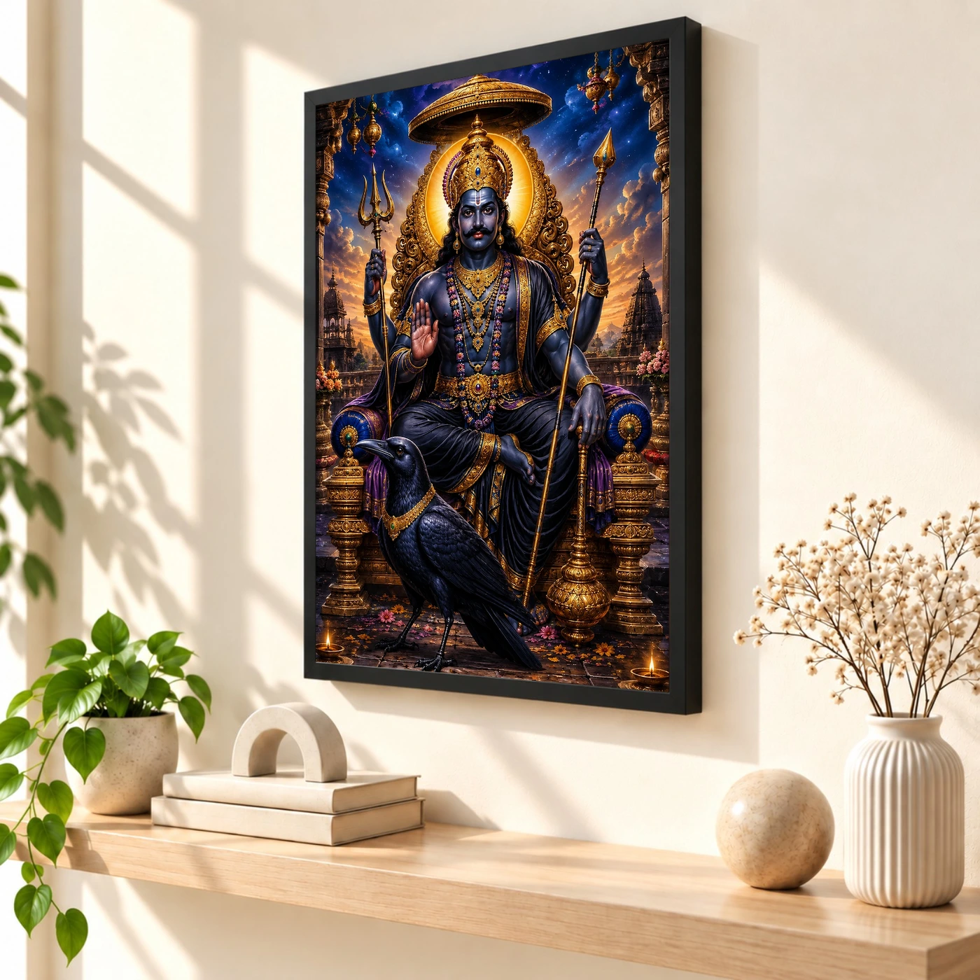 Shani Dev Vivid Premium Spiritual Poster Art Photo Frame, view 2