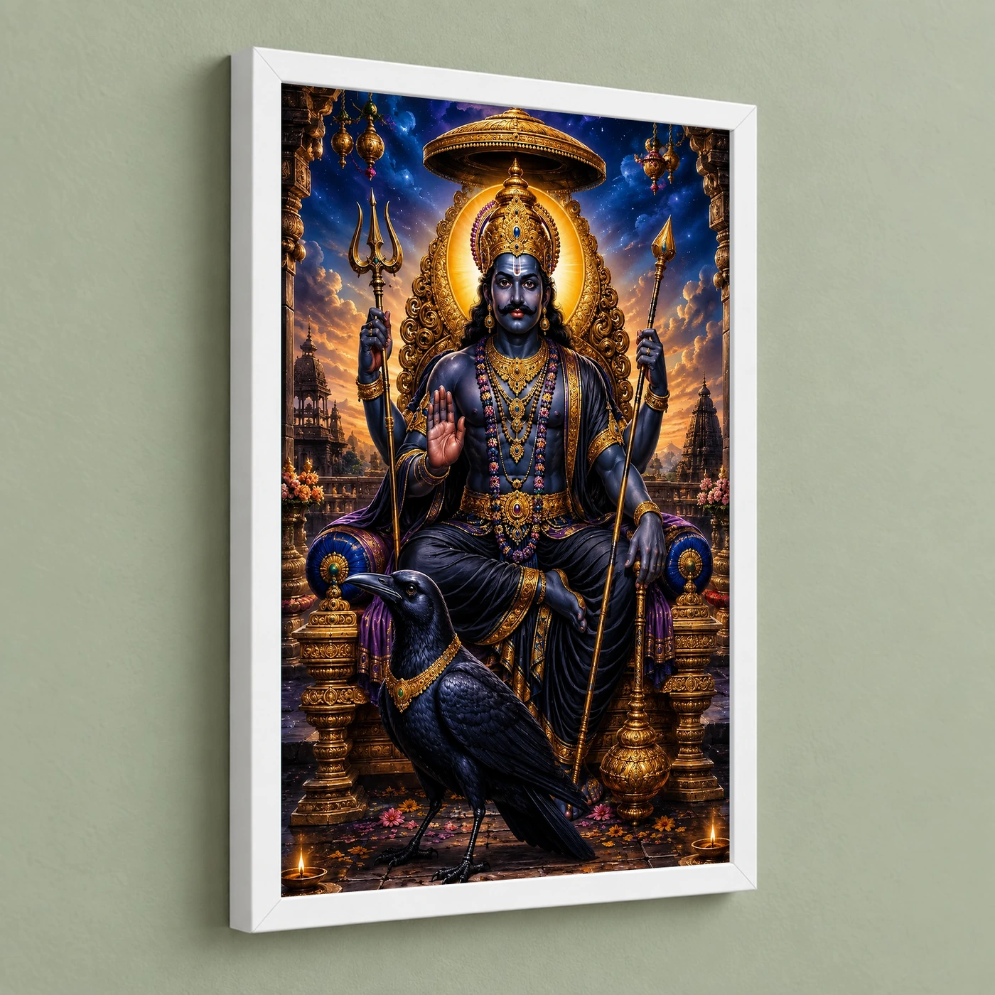 Shani Dev Vivid Premium Spiritual Poster Art Photo Frame, view 5
