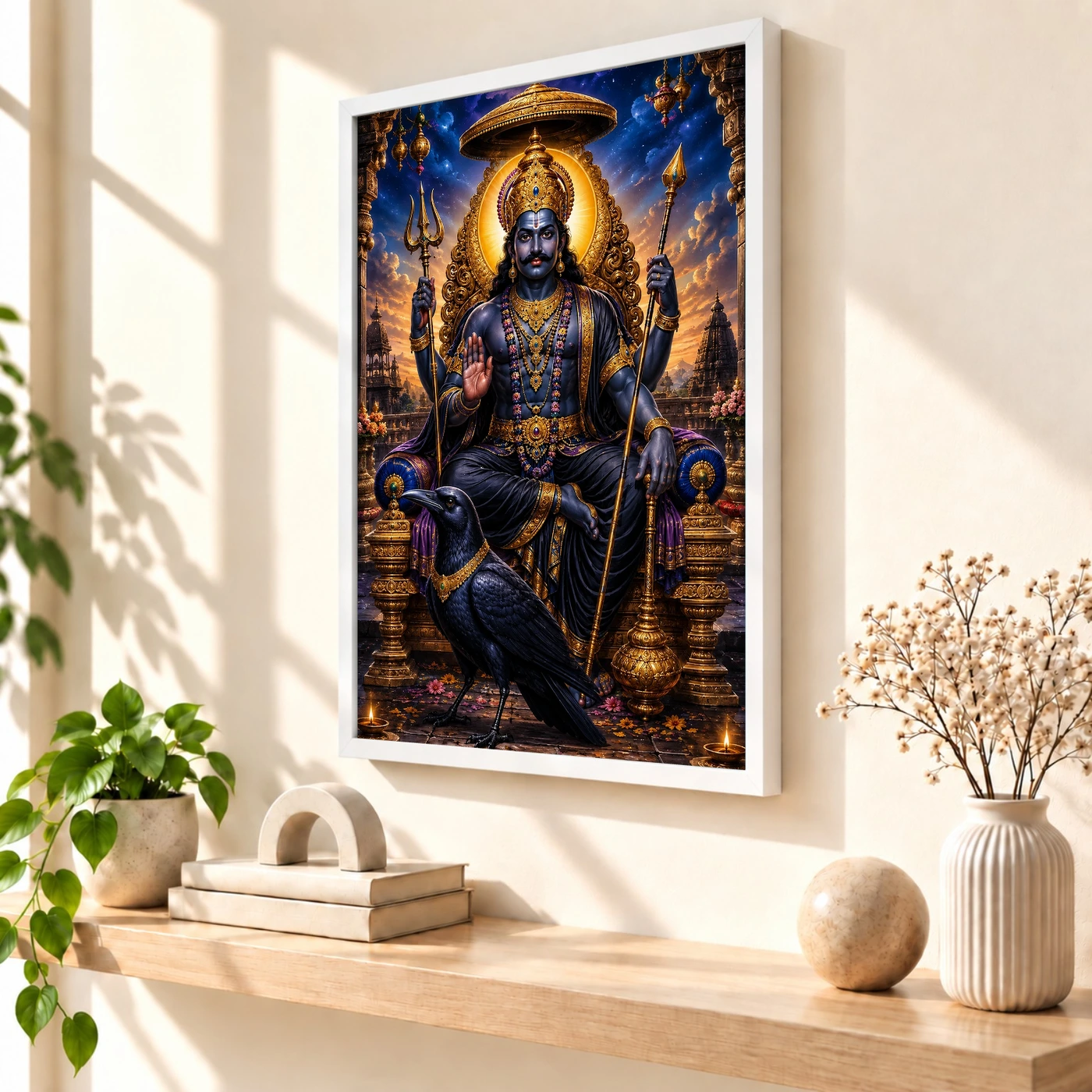 Shani Dev Vivid Premium Spiritual Poster Art Photo Frame, view 7