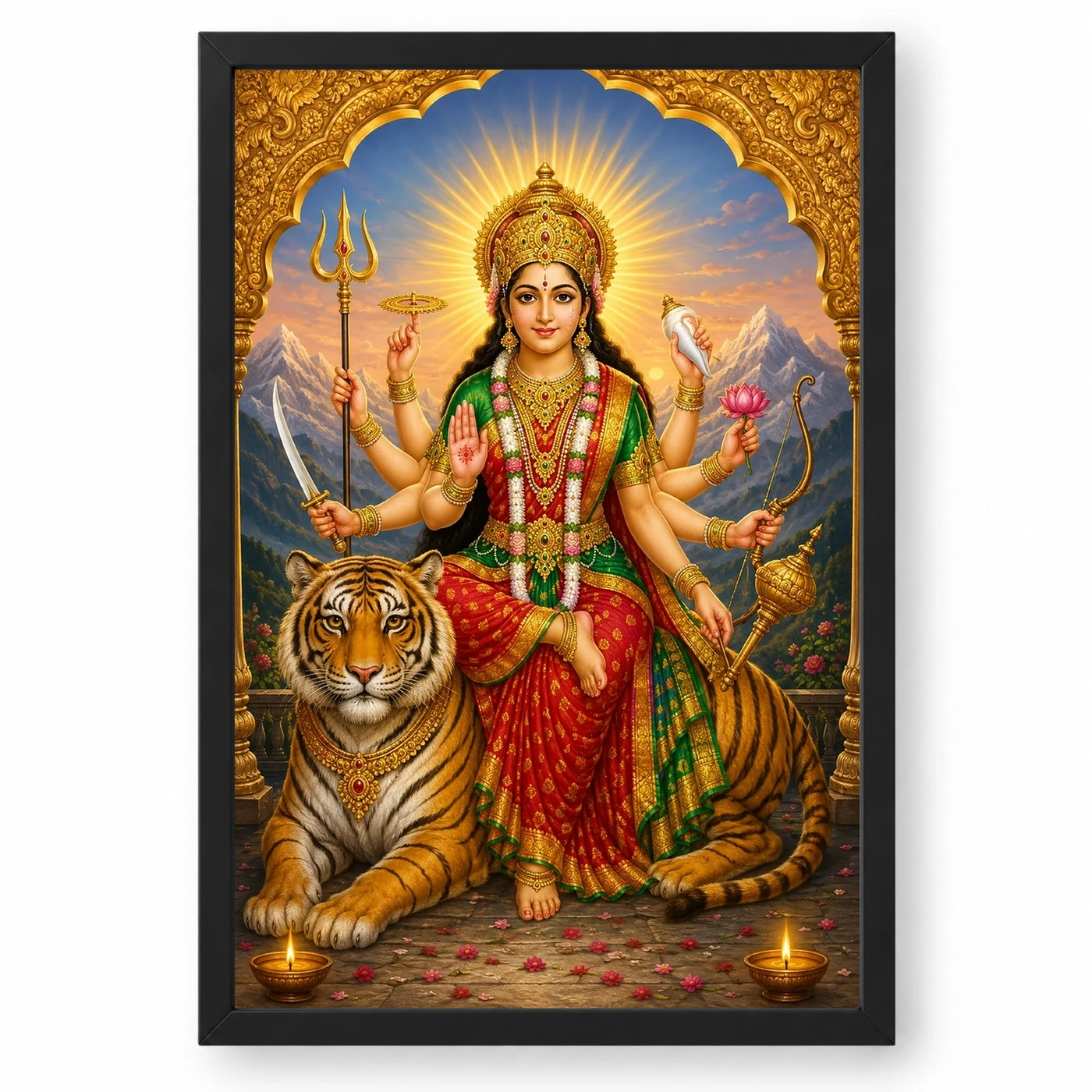 Sherawali Mata — Tiger Blessings Frame