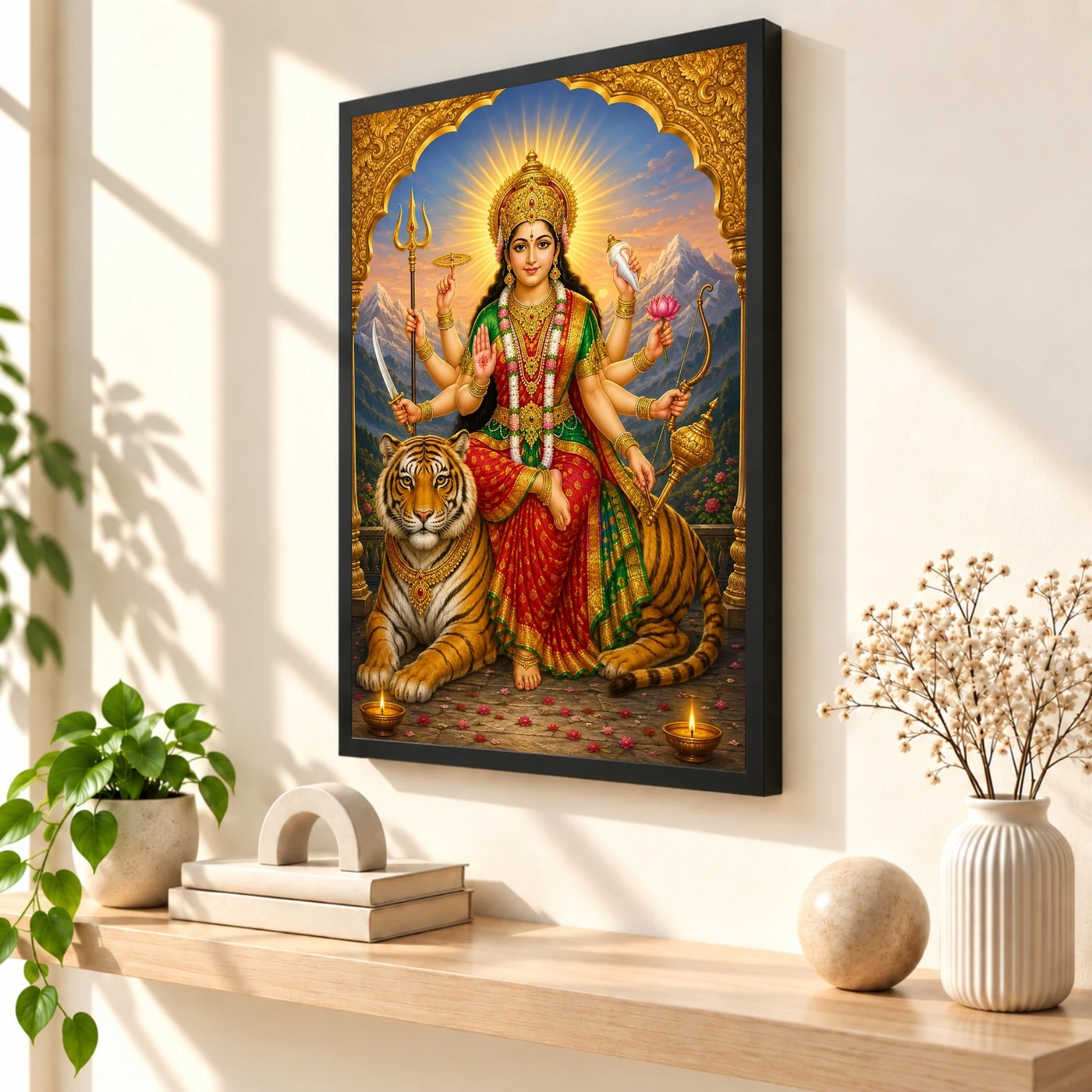 Sherawali Mata — Tiger Blessings Frame, view 2