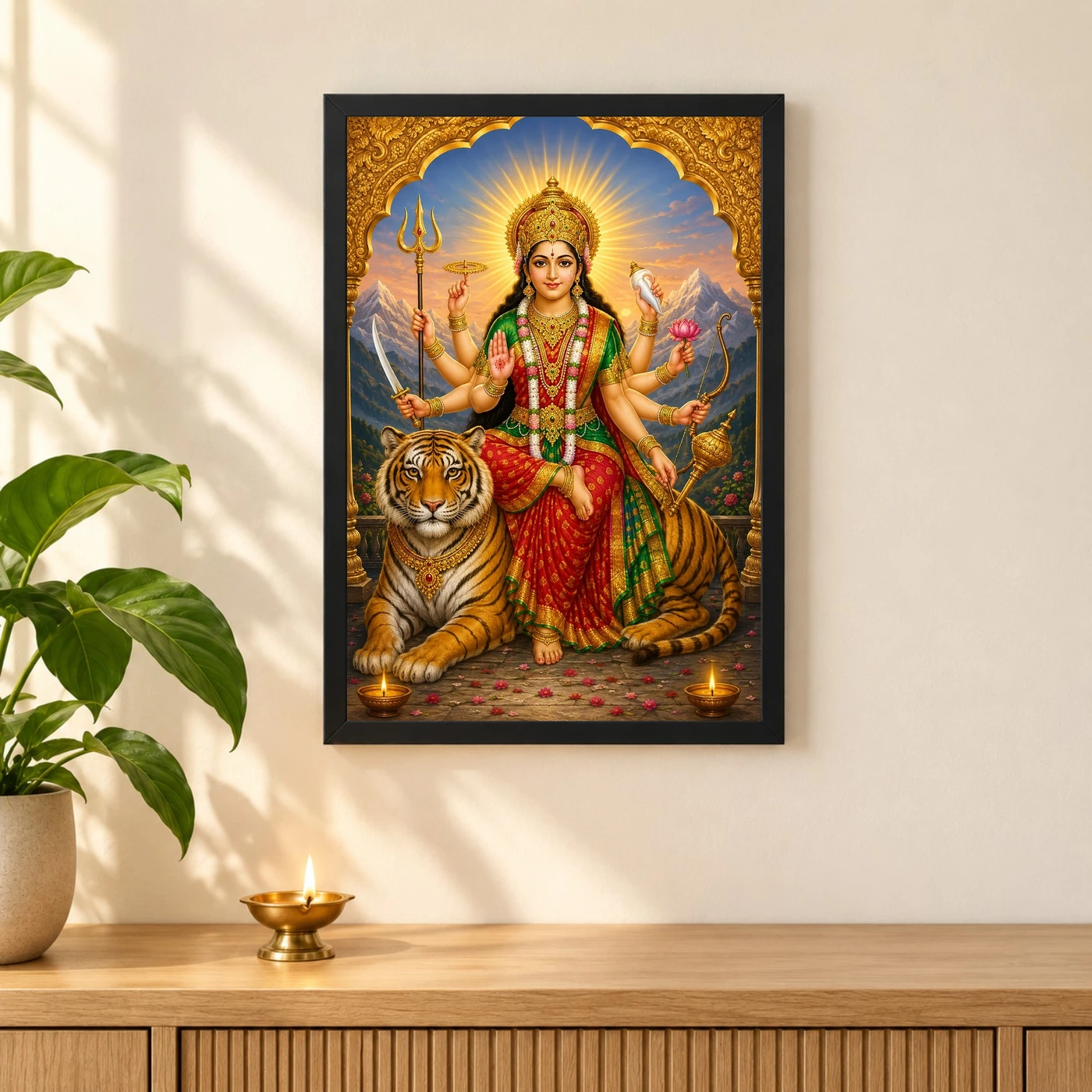 Sherawali Mata — Tiger Blessings Frame, view 3