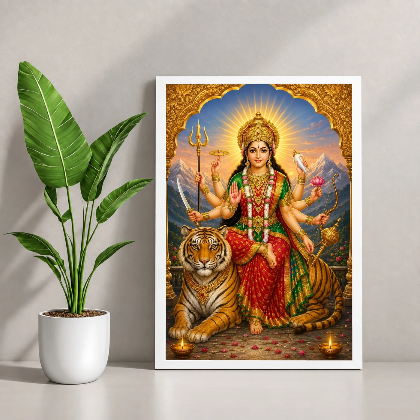 Sherawali Mata — Tiger Blessings Frame, view 4
