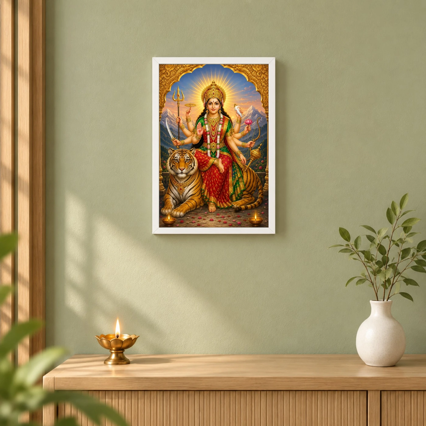 Sherawali Mata — Tiger Blessings Frame, view 6