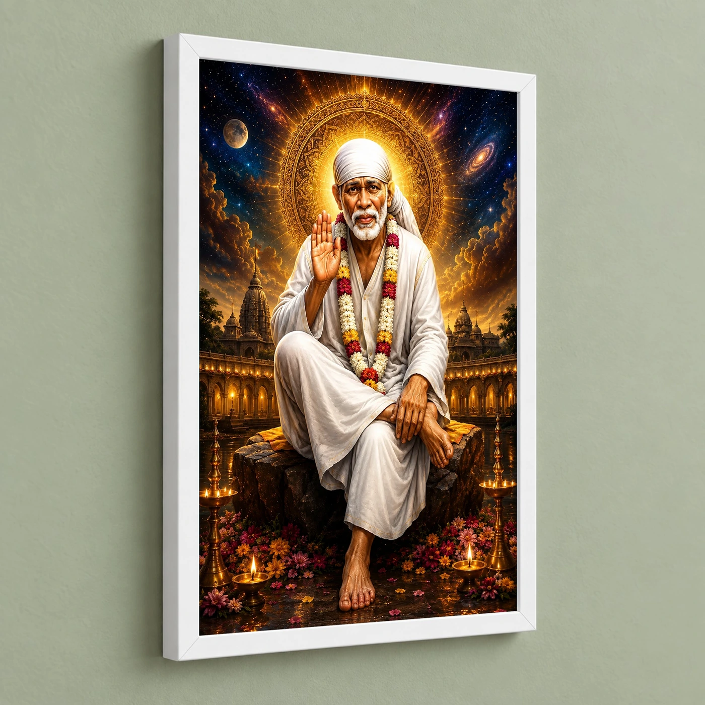 Shirdi Sai Baba Cosmic Celestial Aura Photo Frame, view 5
