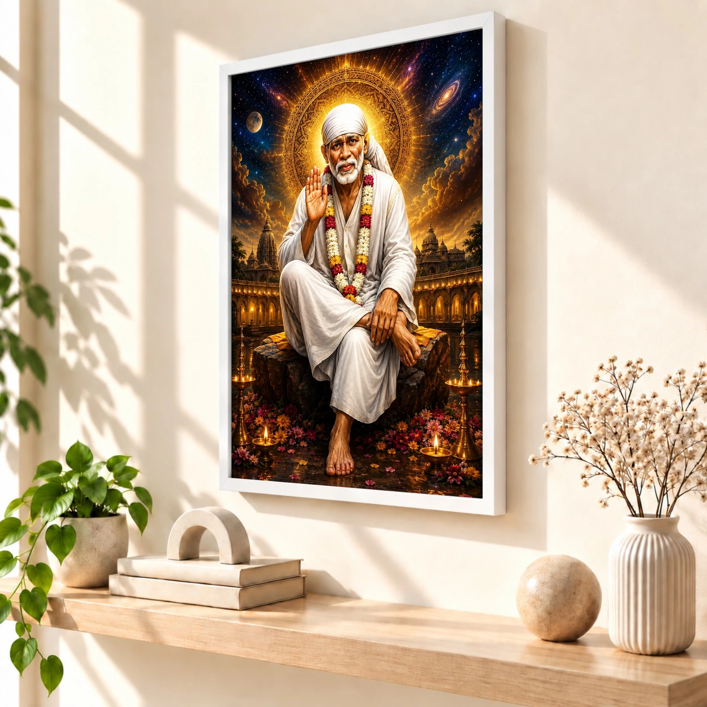 Shirdi Sai Baba Cosmic Celestial Aura Photo Frame, view 7