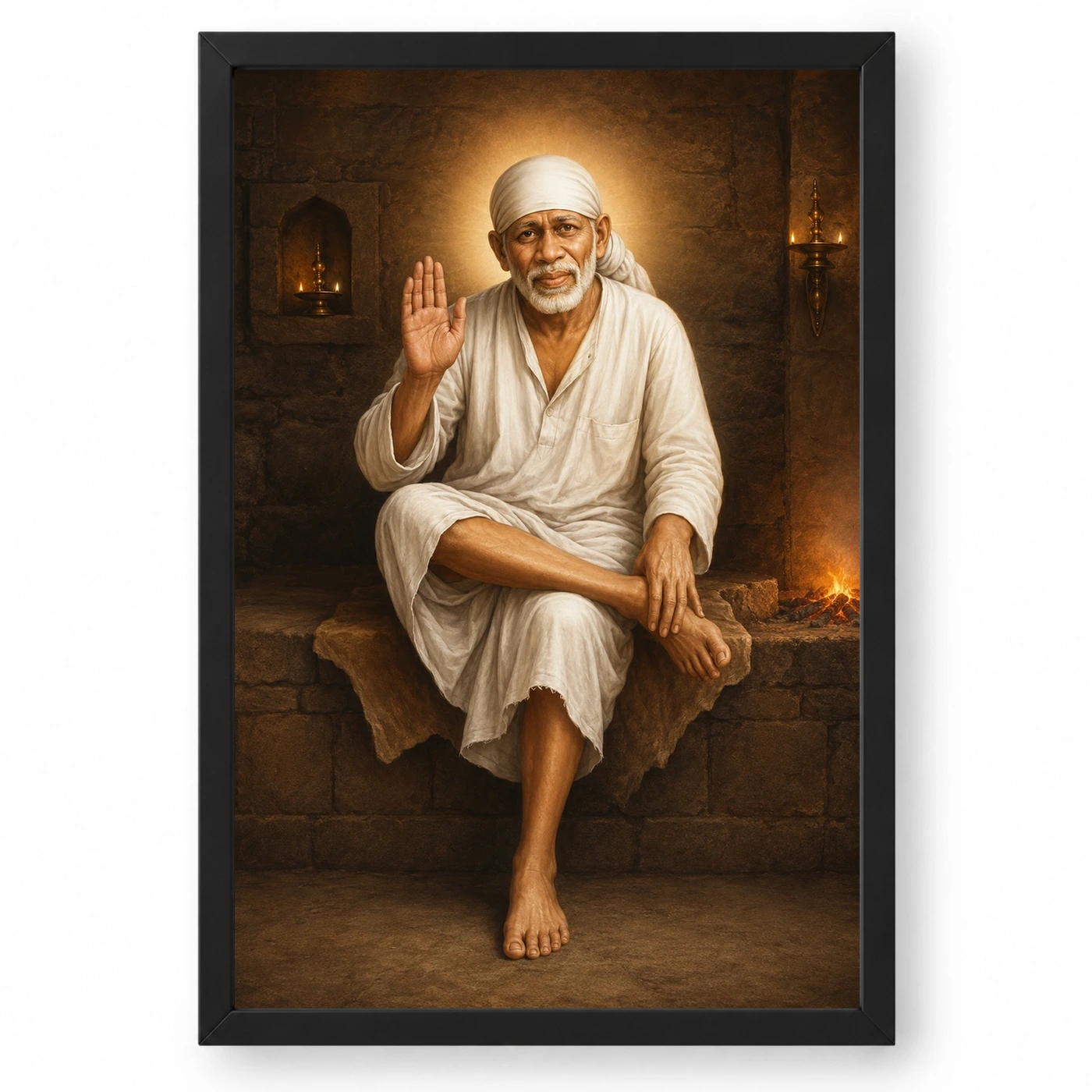 Shirdi Sai Baba — Dwarkamai Stone Seat Frame