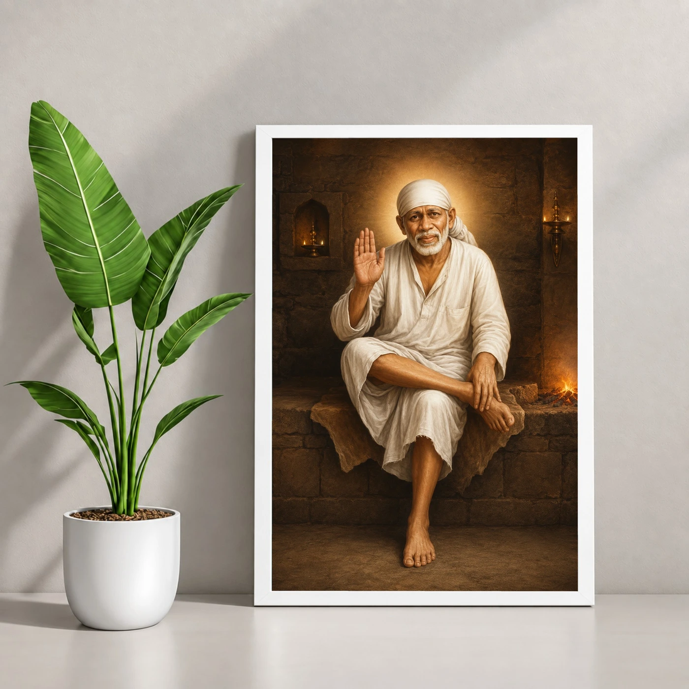 Shirdi Sai Baba — Dwarkamai Stone Seat Frame, view 4