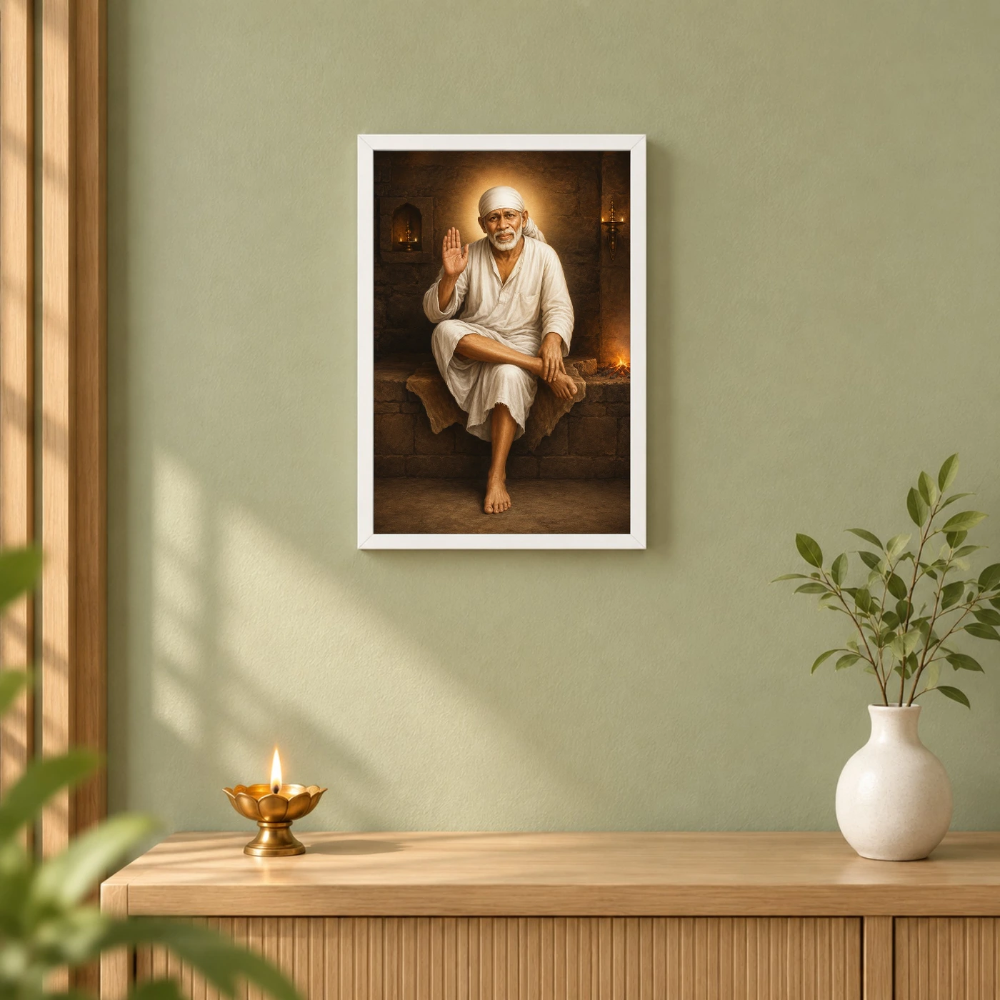 Shirdi Sai Baba — Dwarkamai Stone Seat Frame, view 6