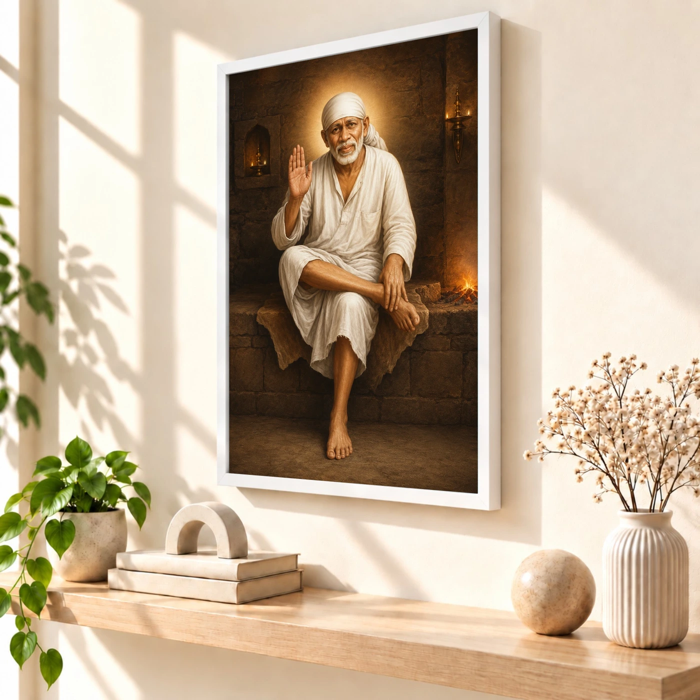 Shirdi Sai Baba — Dwarkamai Stone Seat Frame, view 7