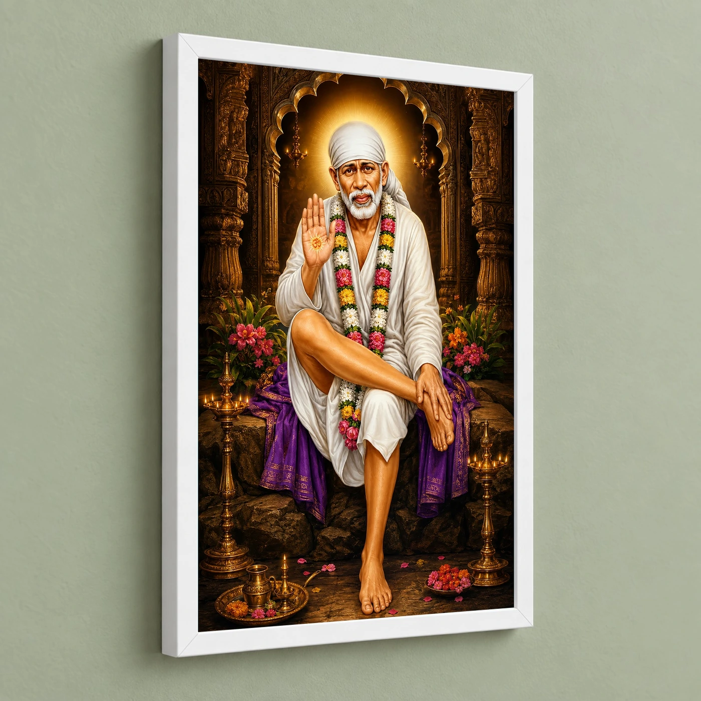 Shirdi Sai Baba Heritage Temple Architecture Backdrop Photo Frame, view 5