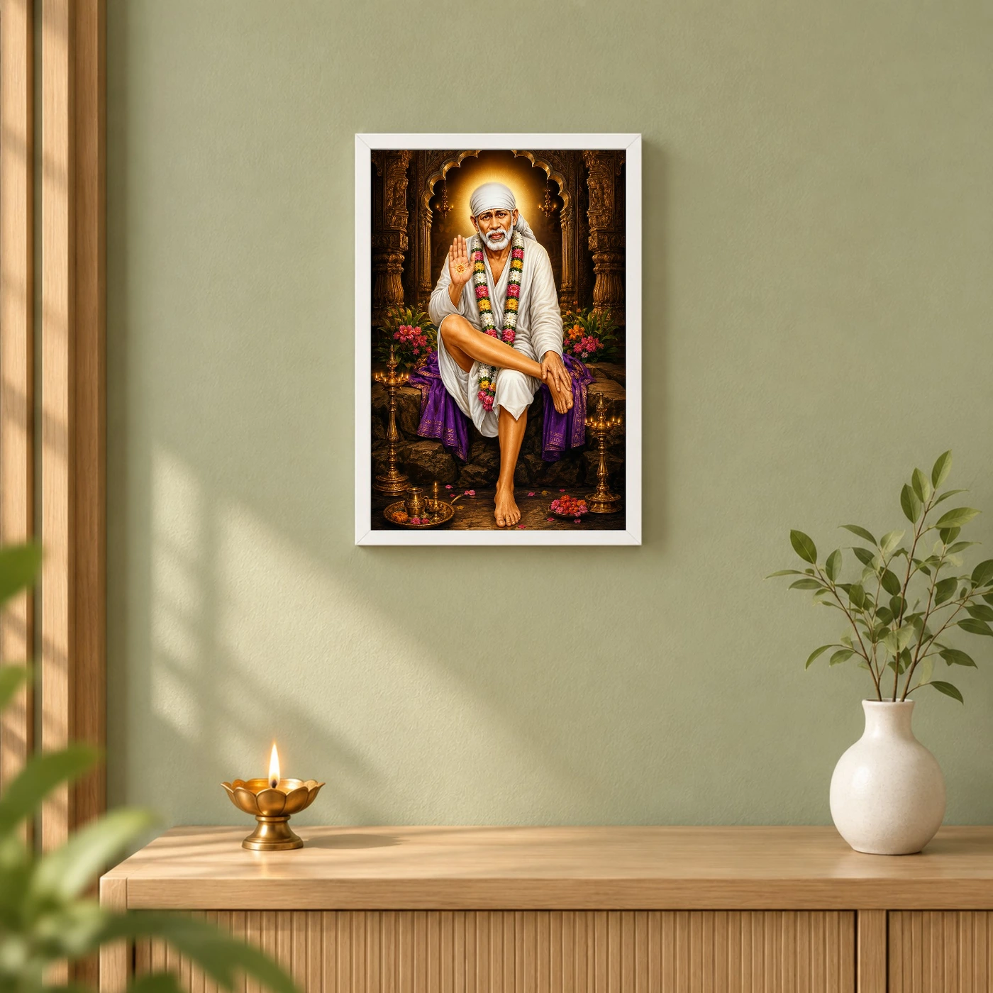Shirdi Sai Baba Heritage Temple Architecture Backdrop Photo Frame, view 6