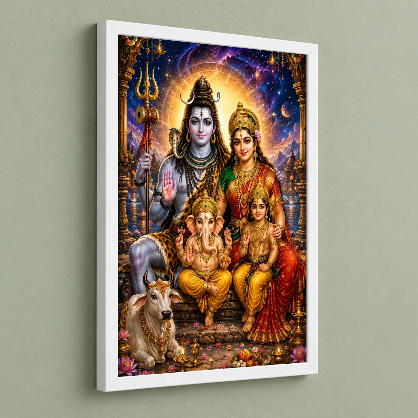 Shiv Parivar Cosmic Celestial Aura Photo Frame, view 5