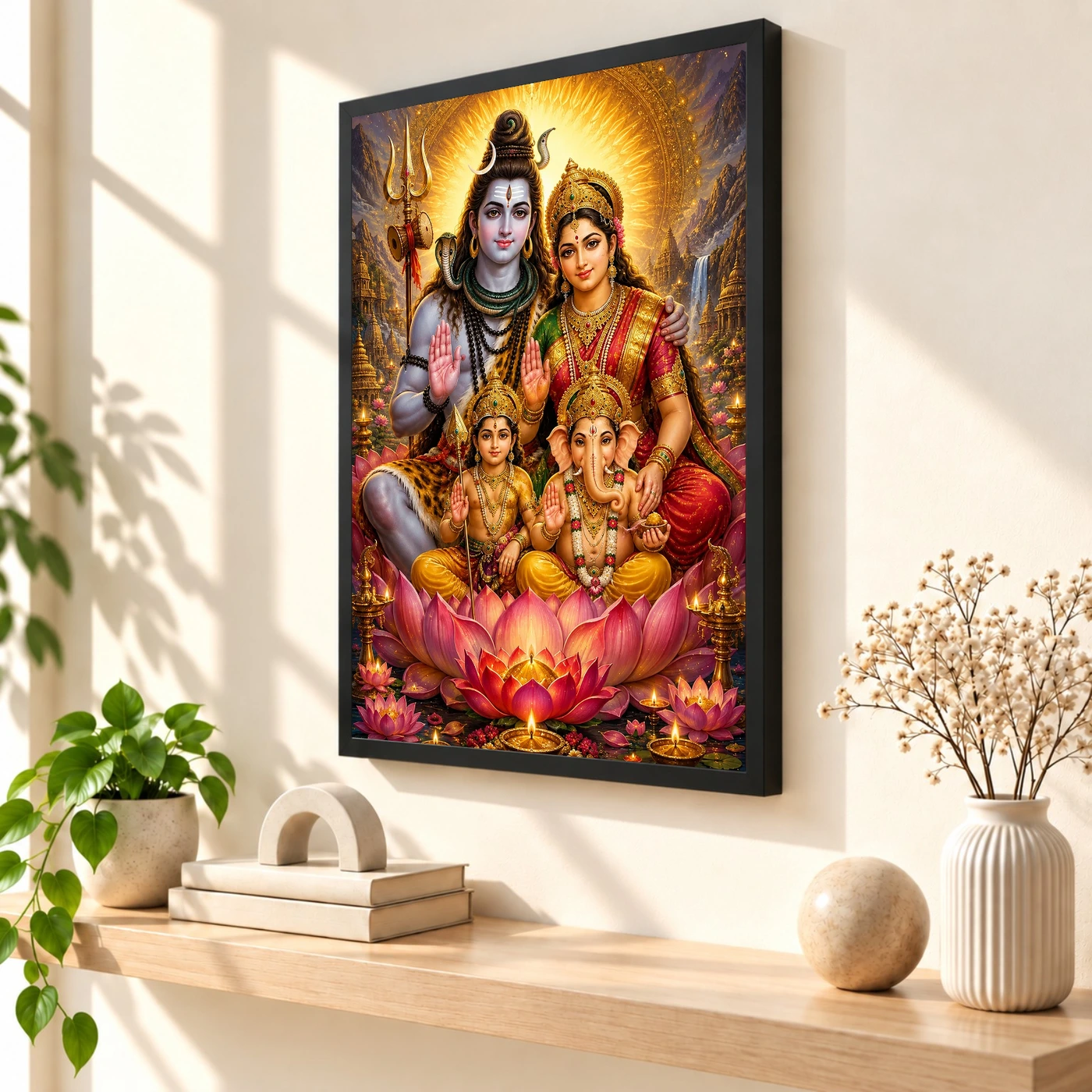 Shiv Parivar Lotus And Diya Radiance Photo Frame, view 2