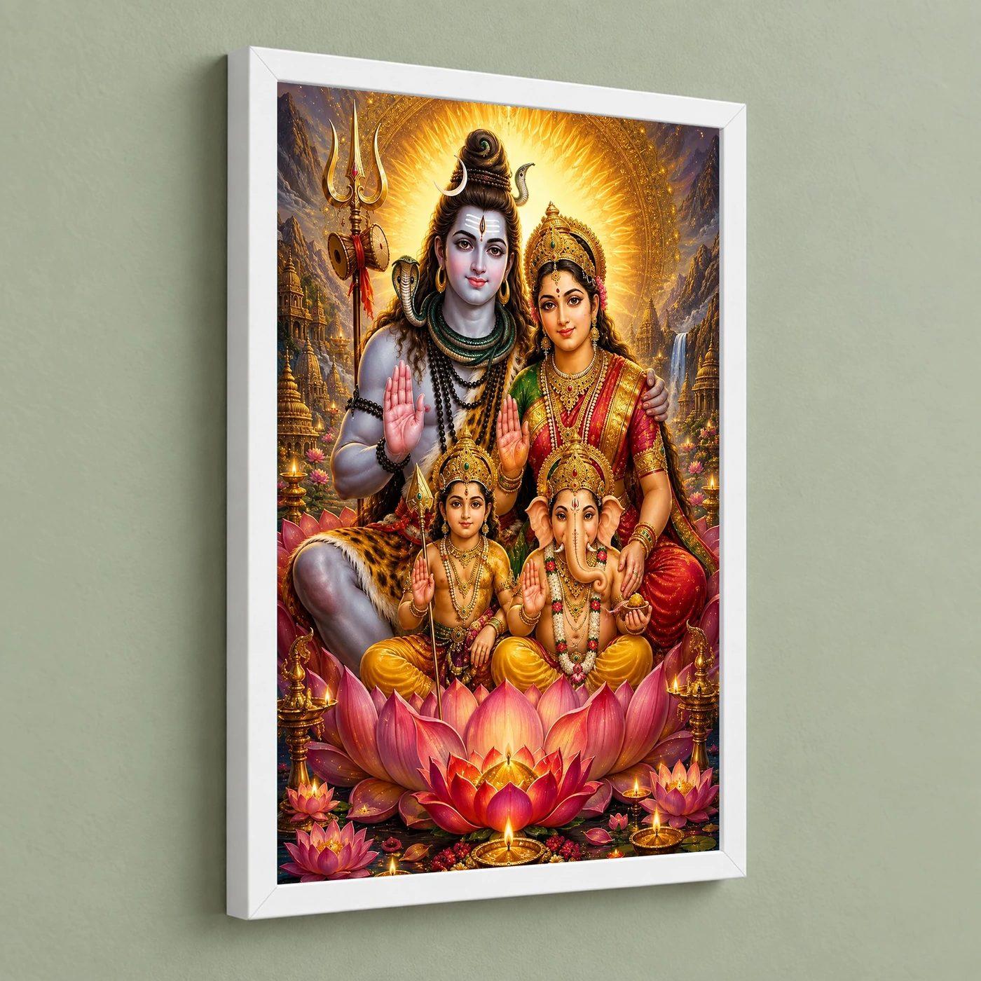 Shiv Parivar Lotus And Diya Radiance Photo Frame, view 5