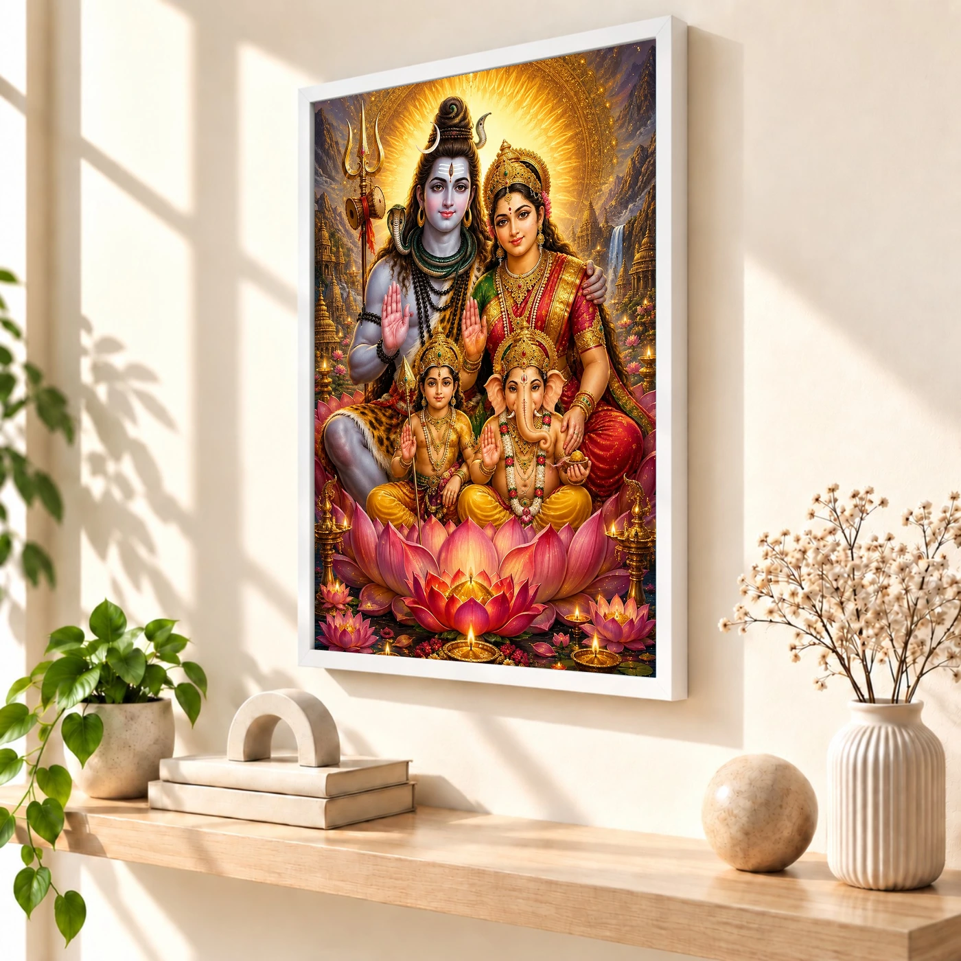 Shiv Parivar Lotus And Diya Radiance Photo Frame, view 7