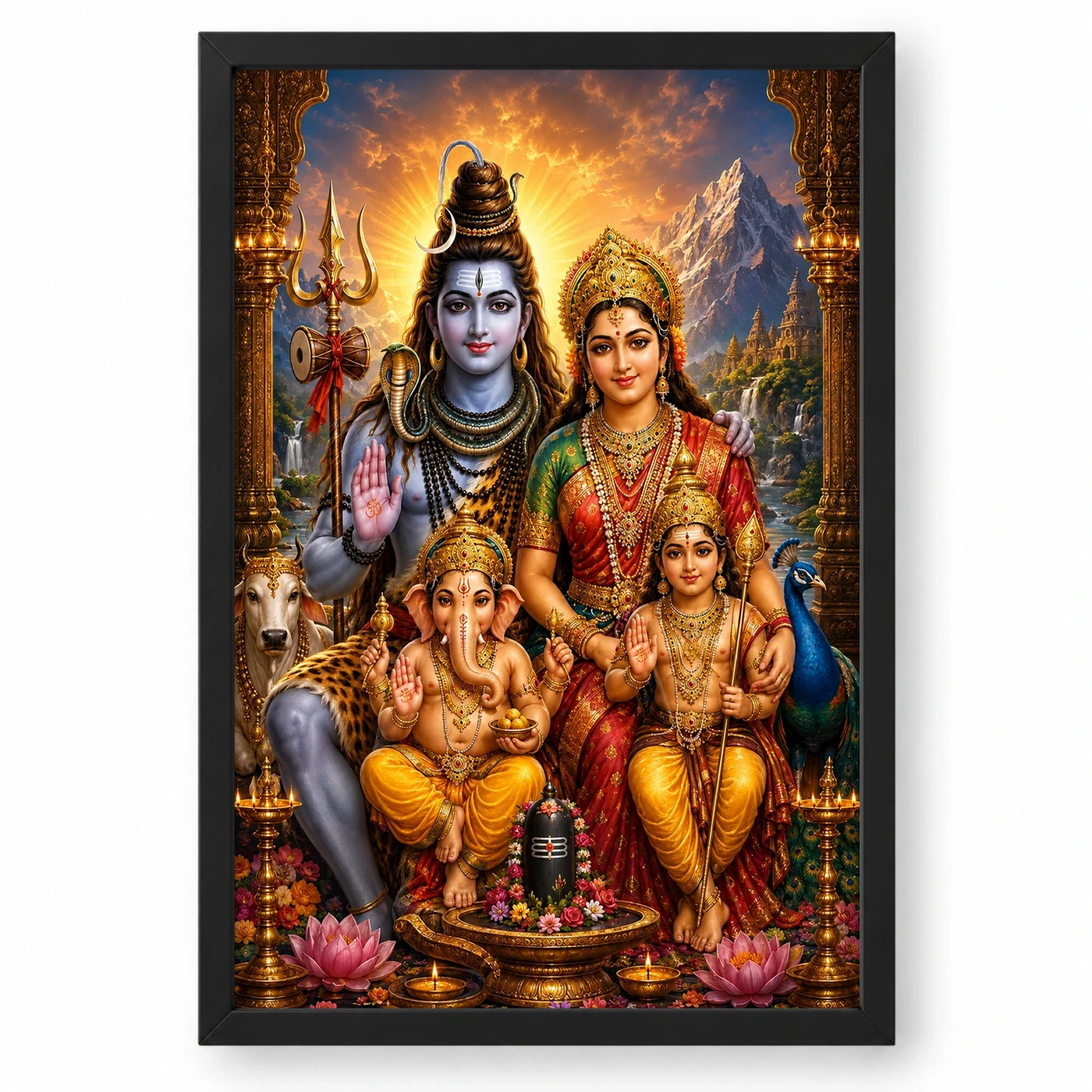Shiv Parivar Royal Jewel-Toned Portrait Photo Frame