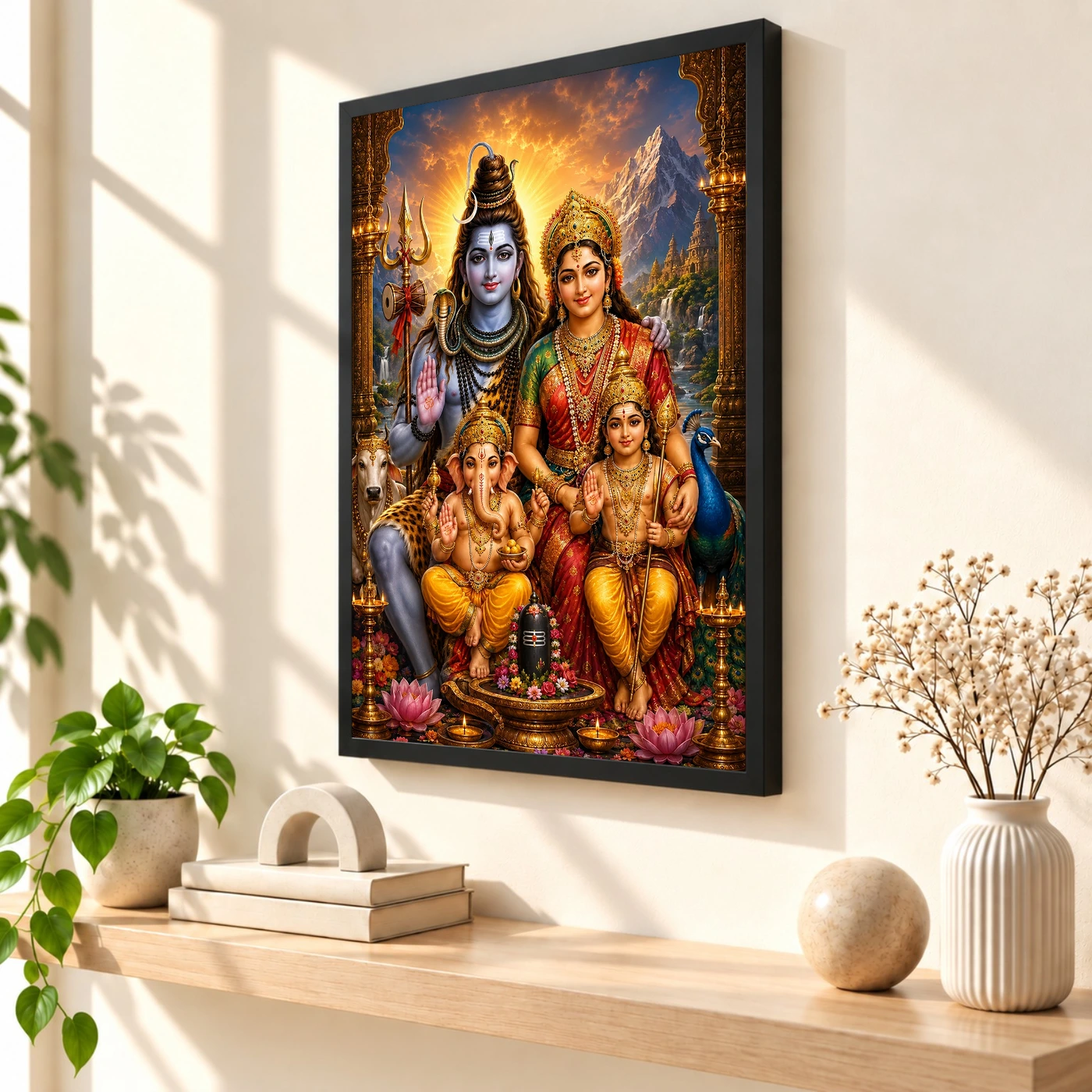 Shiv Parivar Royal Jewel-Toned Portrait Photo Frame, view 2