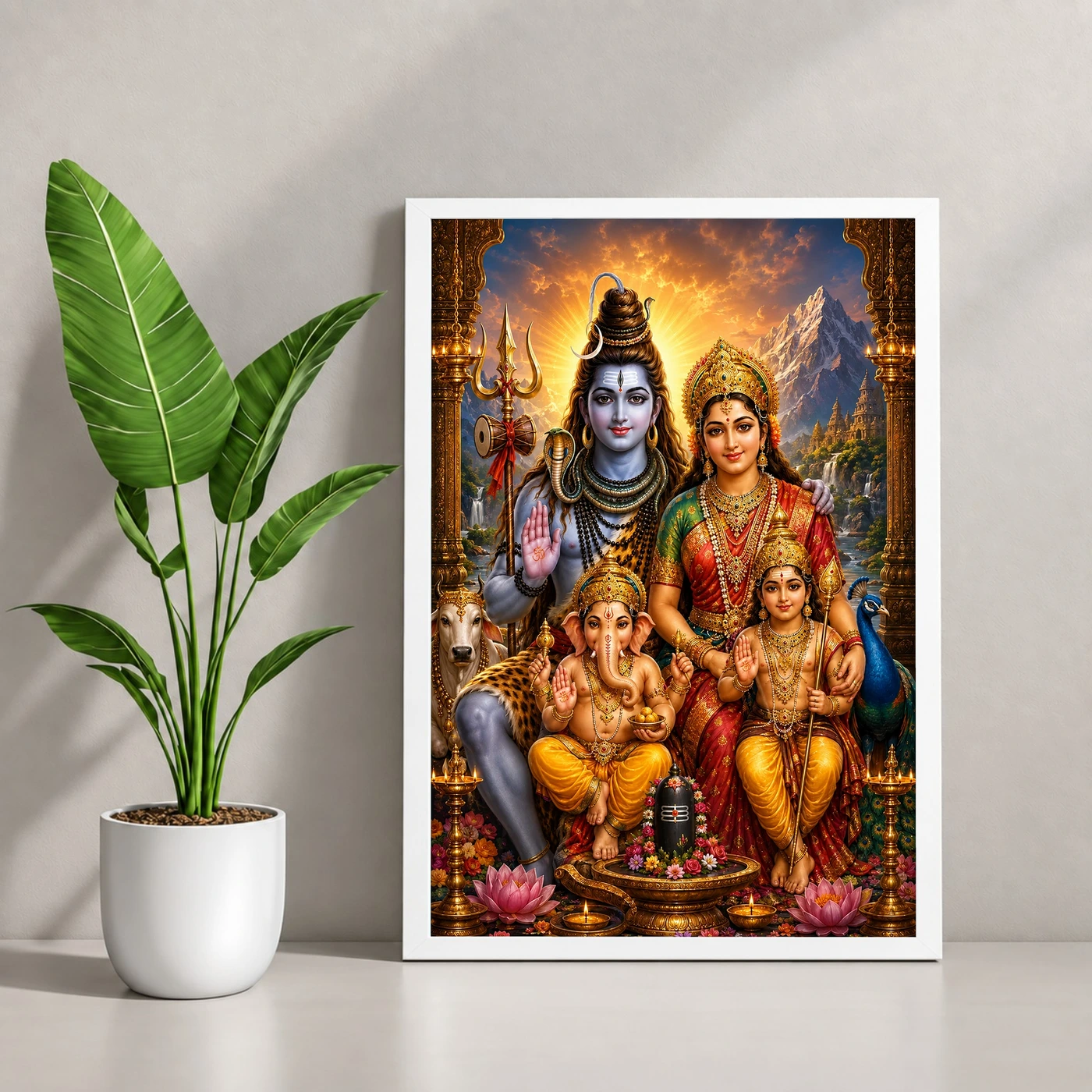 Shiv Parivar Royal Jewel-Toned Portrait Photo Frame, view 4