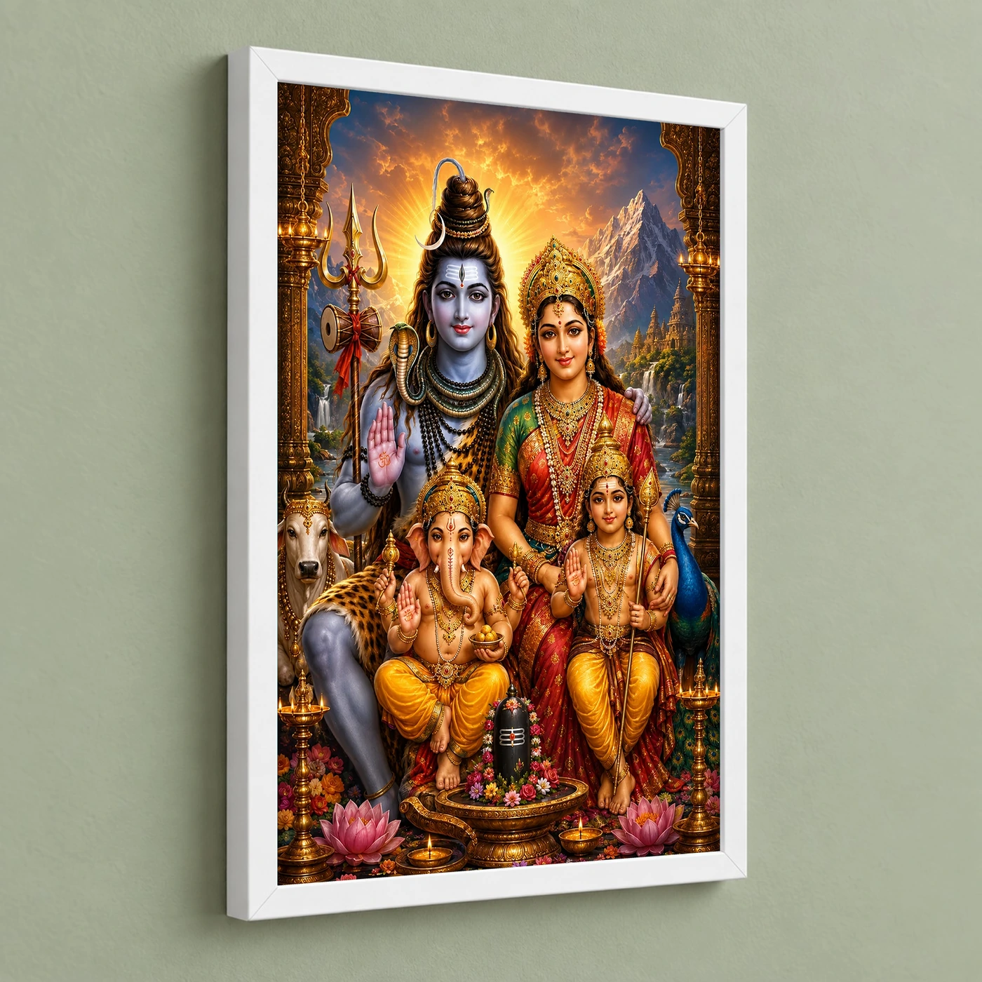 Shiv Parivar Royal Jewel-Toned Portrait Photo Frame, view 5