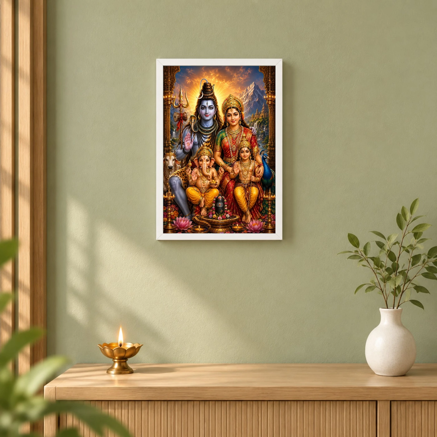 Shiv Parivar Royal Jewel-Toned Portrait Photo Frame, view 6
