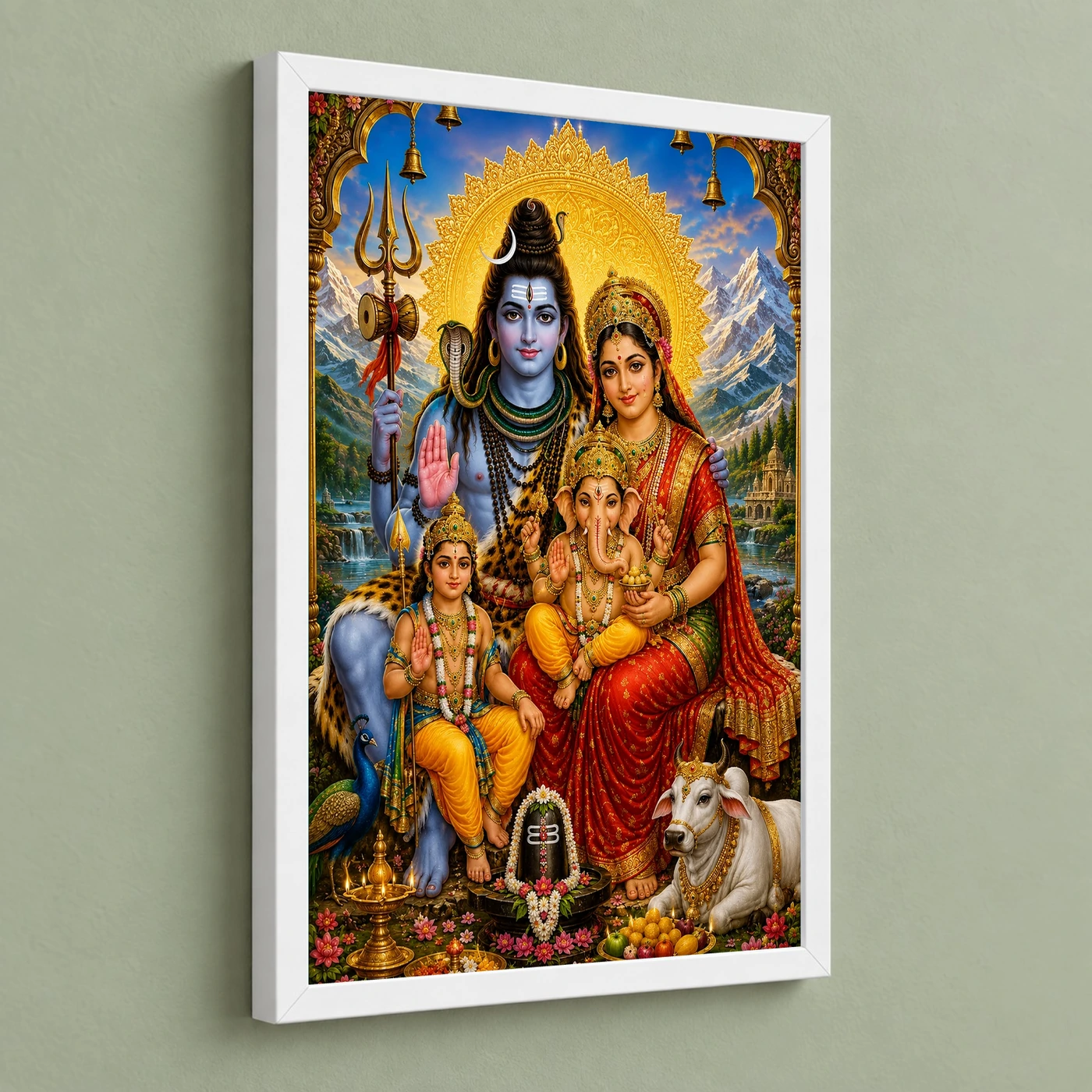 Shiv Parivar Traditional Indian Miniature-Inspired Devotional Art Photo Frame, view 5