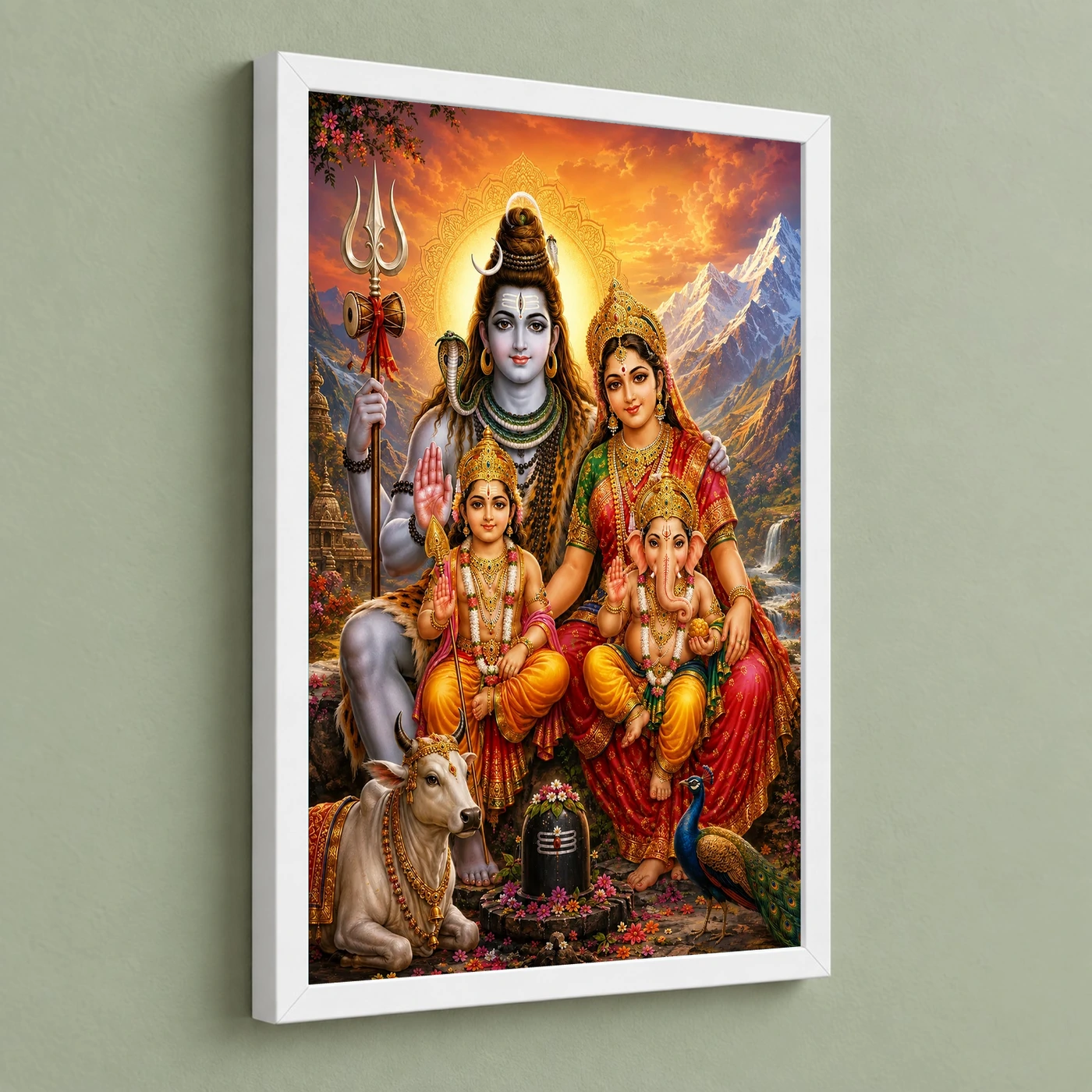 Shiv Parivar Vivid Premium Spiritual Poster Art Photo Frame, view 5
