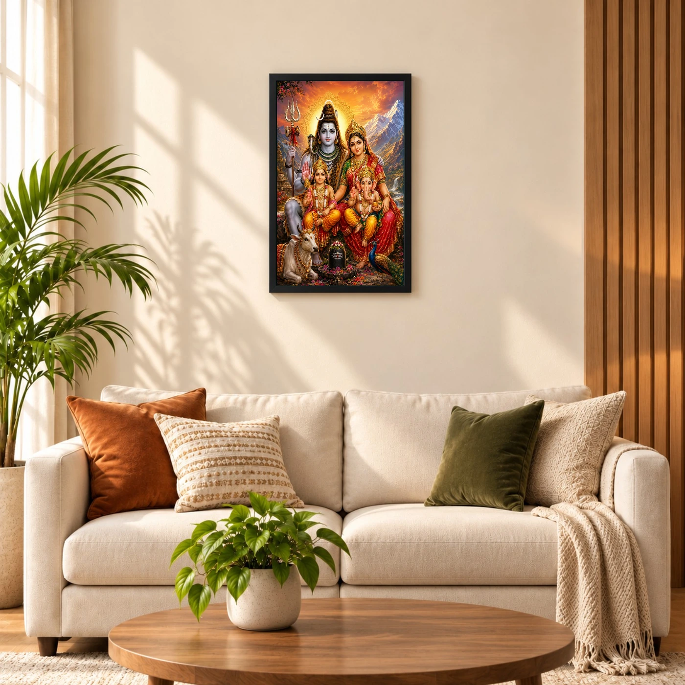 Shiv Parivar Vivid Premium Spiritual Poster Art Photo Frame, view 8