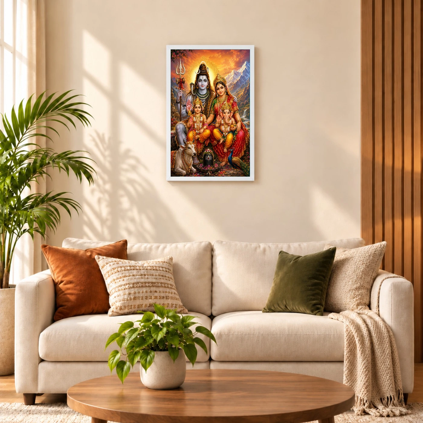 Shiv Parivar Vivid Premium Spiritual Poster Art Photo Frame, view 9