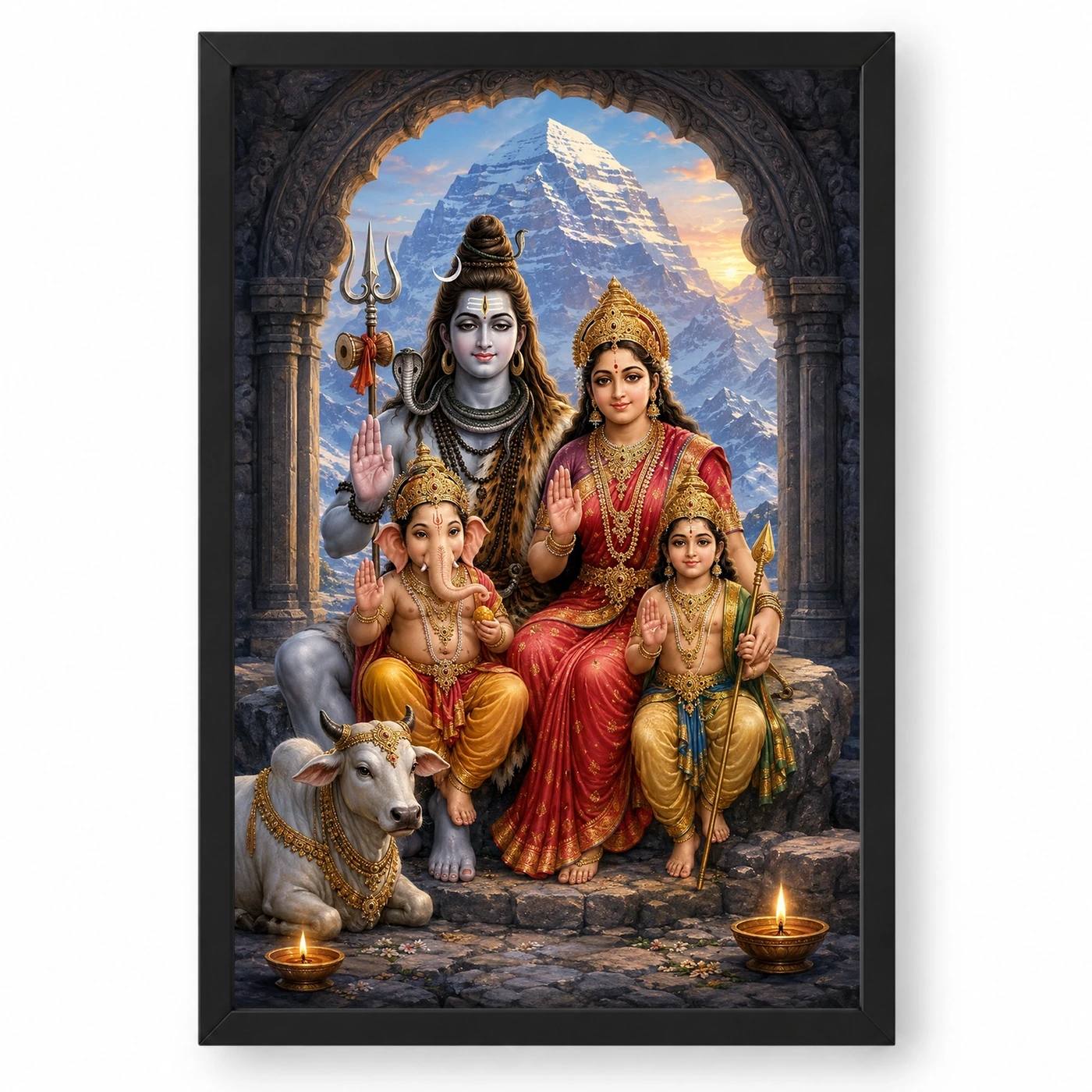 Shiva Parivar — Kailash Family Blessings Frame