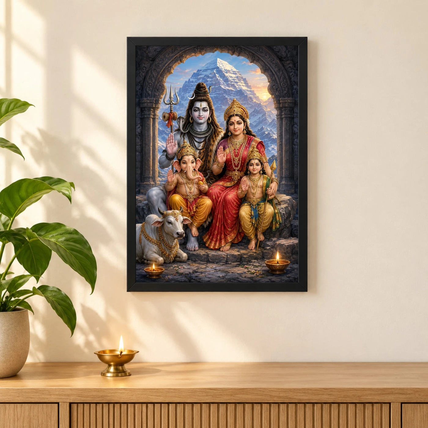 Shiva Parivar — Kailash Family Blessings Frame, view 3