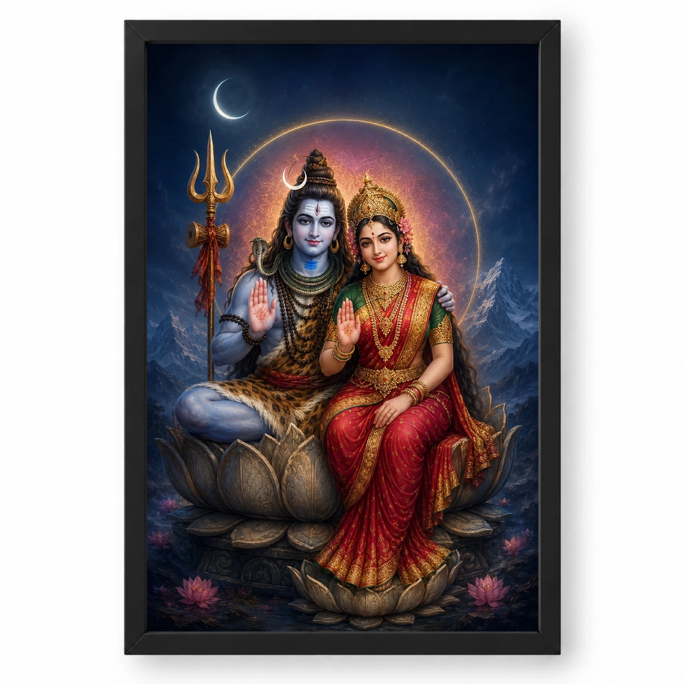 Shiva Parvati — Cosmic Union Blessings Frame