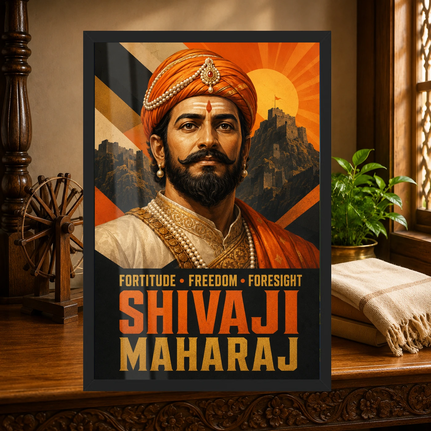 Shivaji Maharaj Fortitude Freedom Foresight Photo Frame, view 4