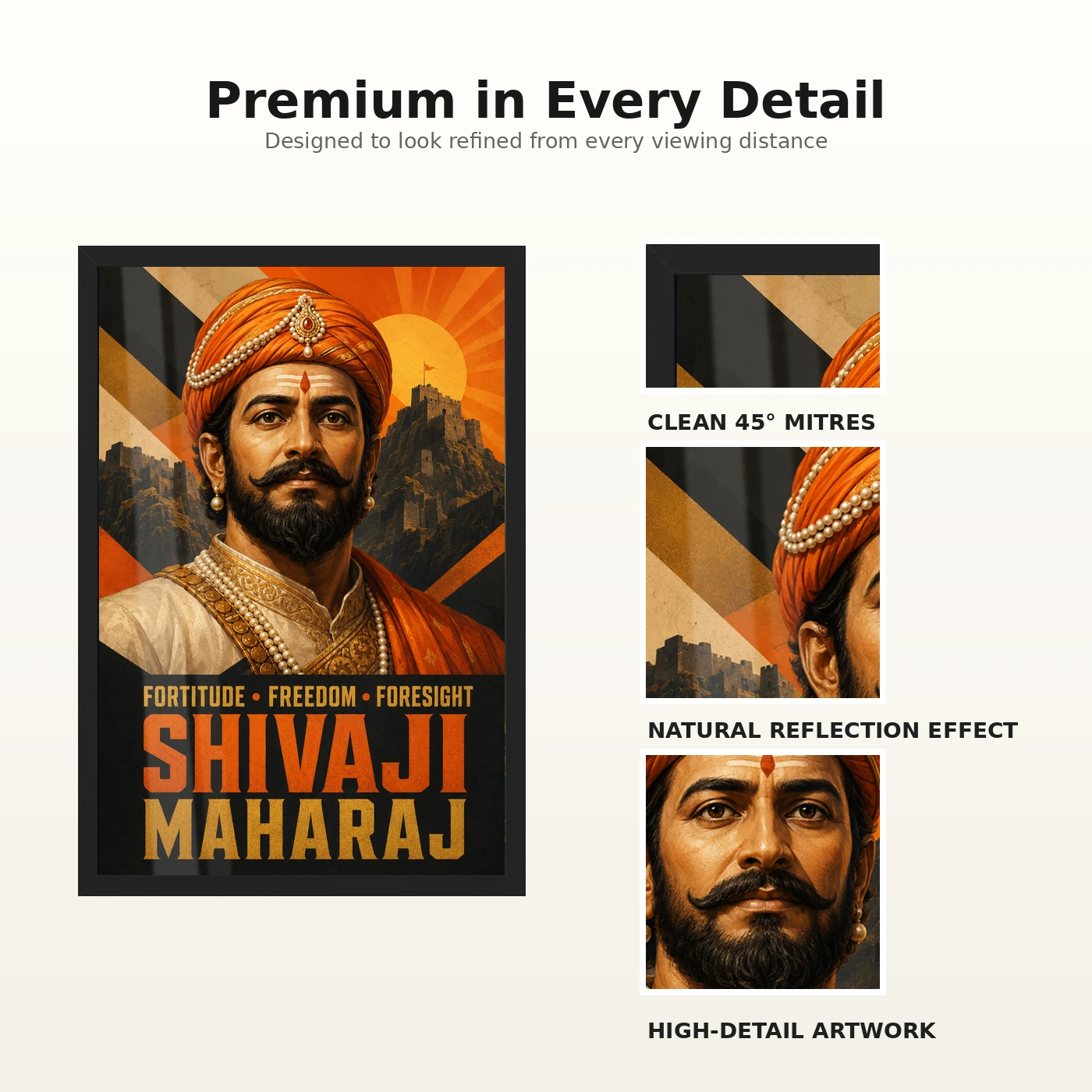 Shivaji Maharaj Fortitude Freedom Foresight Photo Frame, view 9