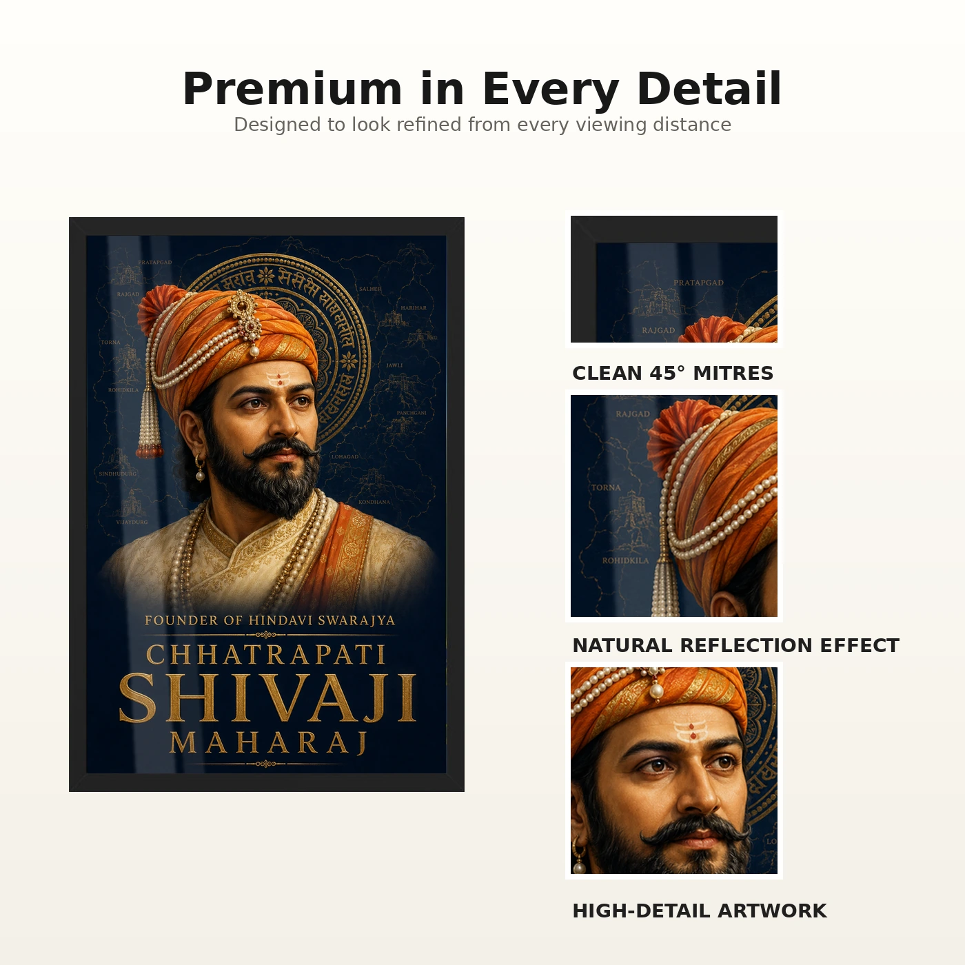 Shivaji Maharaj Founder of Hindavi Swarajya Photo Frame, view 9