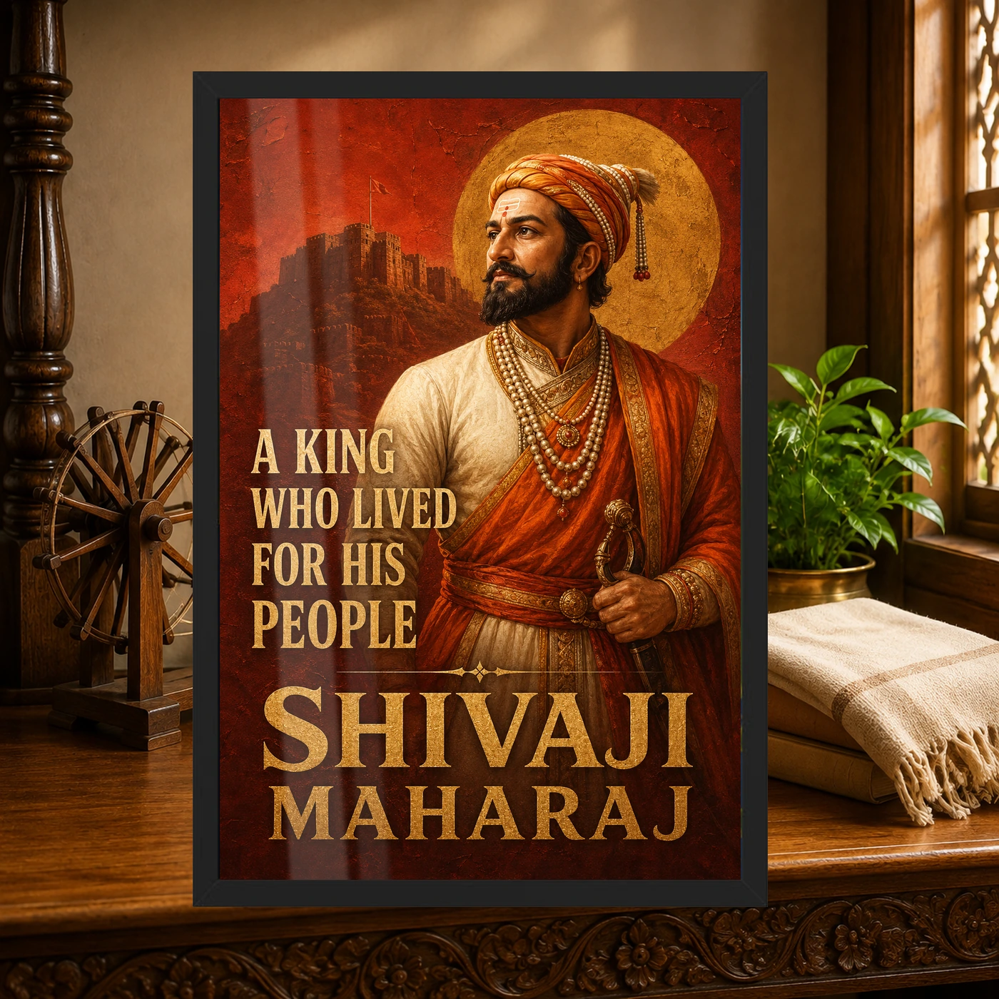 Shivaji Maharaj King Who Lived for His People Photo Frame, view 4