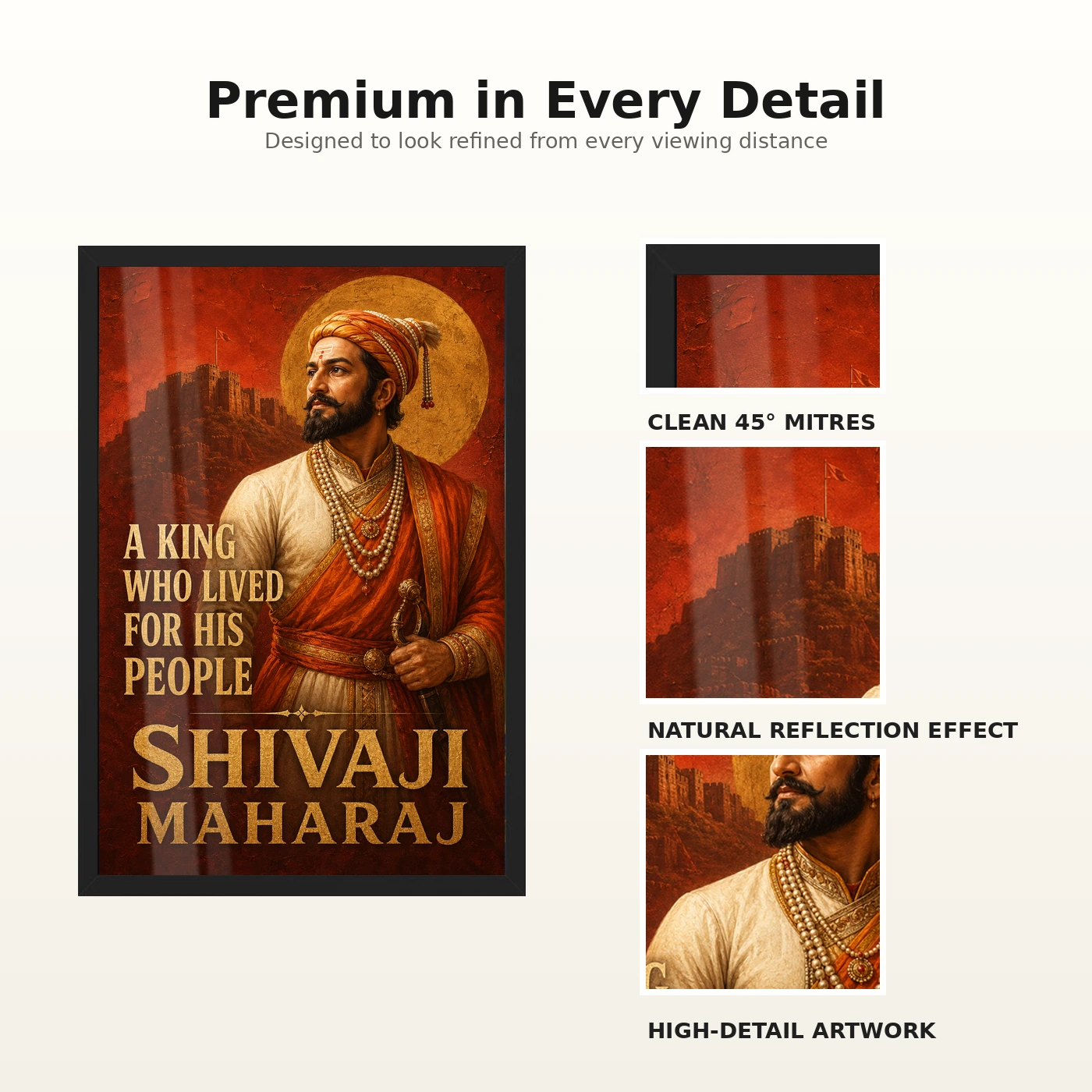 Shivaji Maharaj King Who Lived for His People Photo Frame, view 9