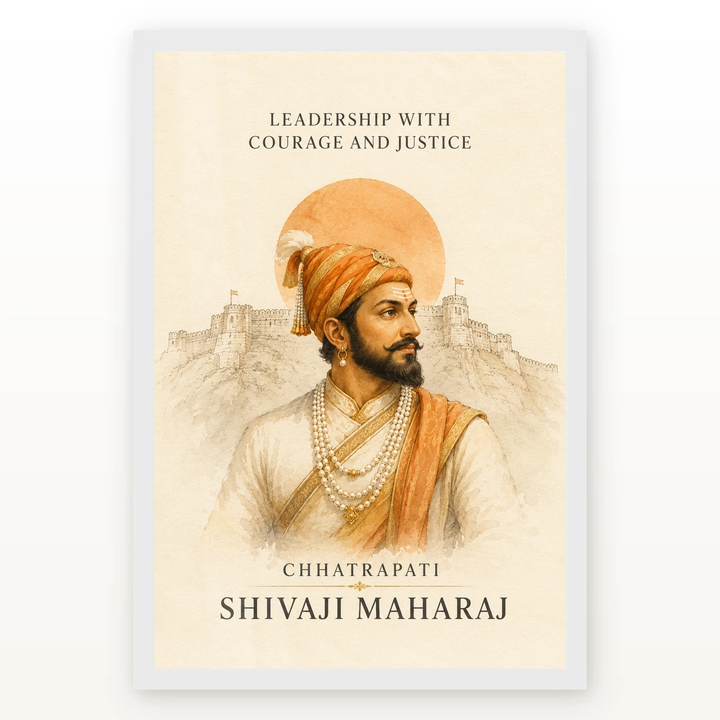 Shivaji Maharaj Leadership Courage Justice Photo Frame, view 2