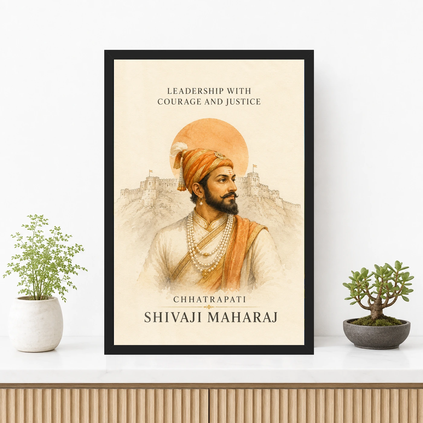 Shivaji Maharaj Leadership Courage Justice Photo Frame, view 3