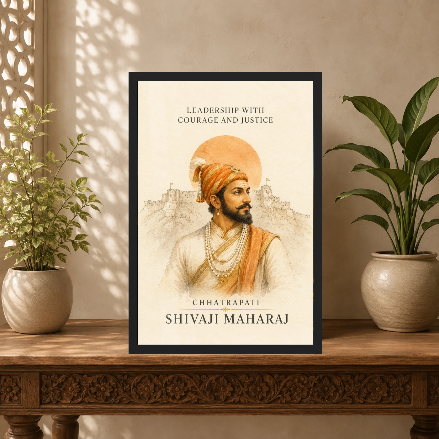 Shivaji Maharaj Leadership Courage Justice Photo Frame, view 5