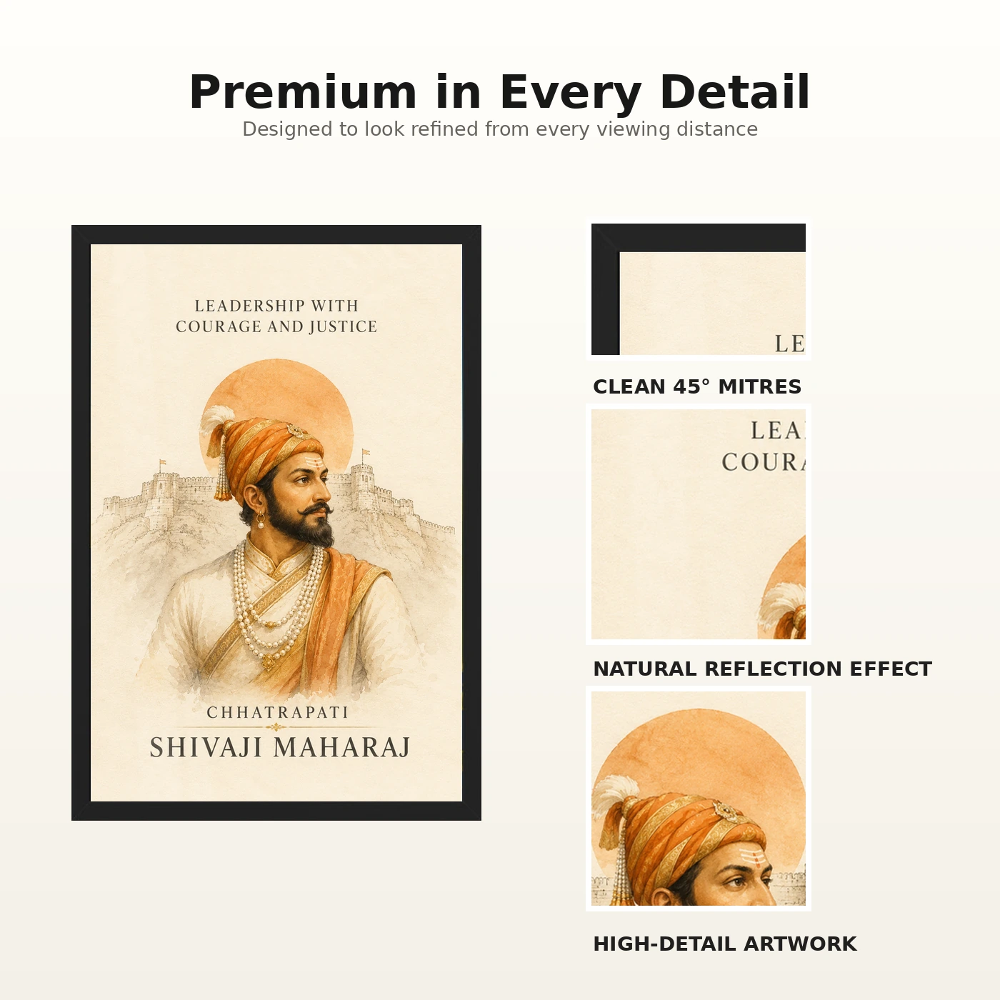 Shivaji Maharaj Leadership Courage Justice Photo Frame, view 9