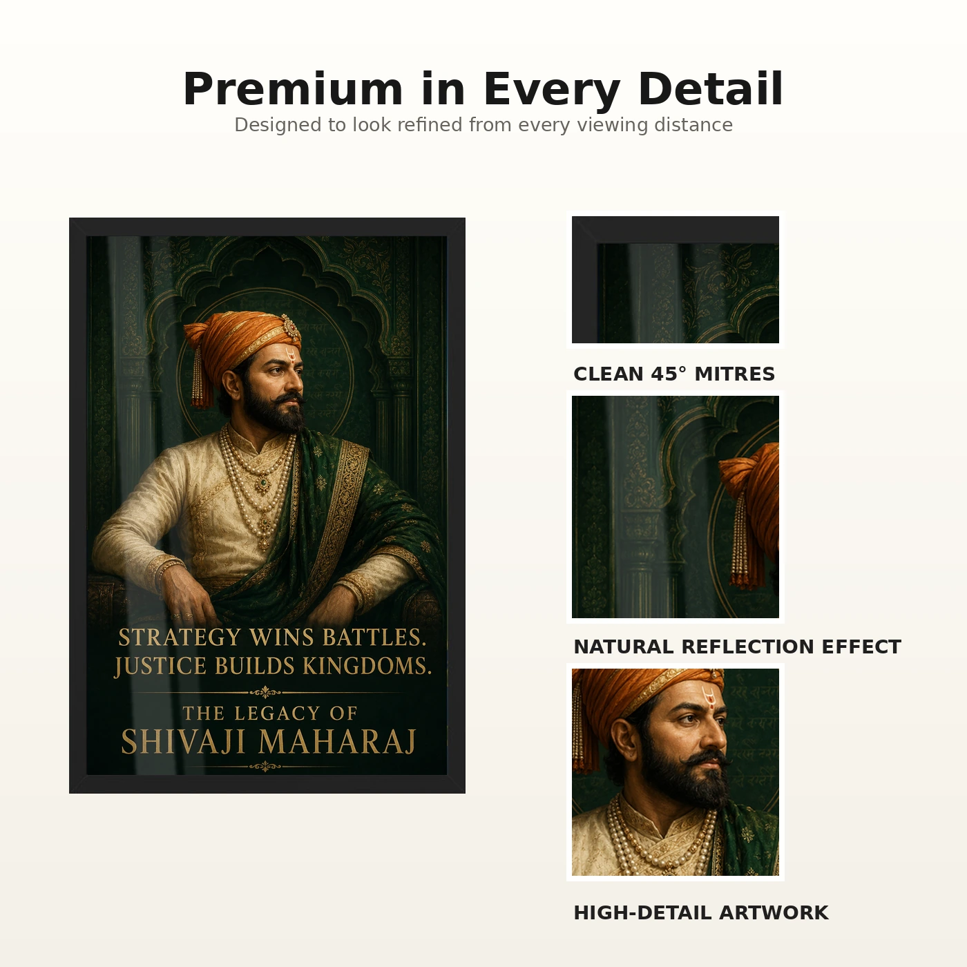 Shivaji Maharaj Strategy and Justice Premium Photo Frame, view 9