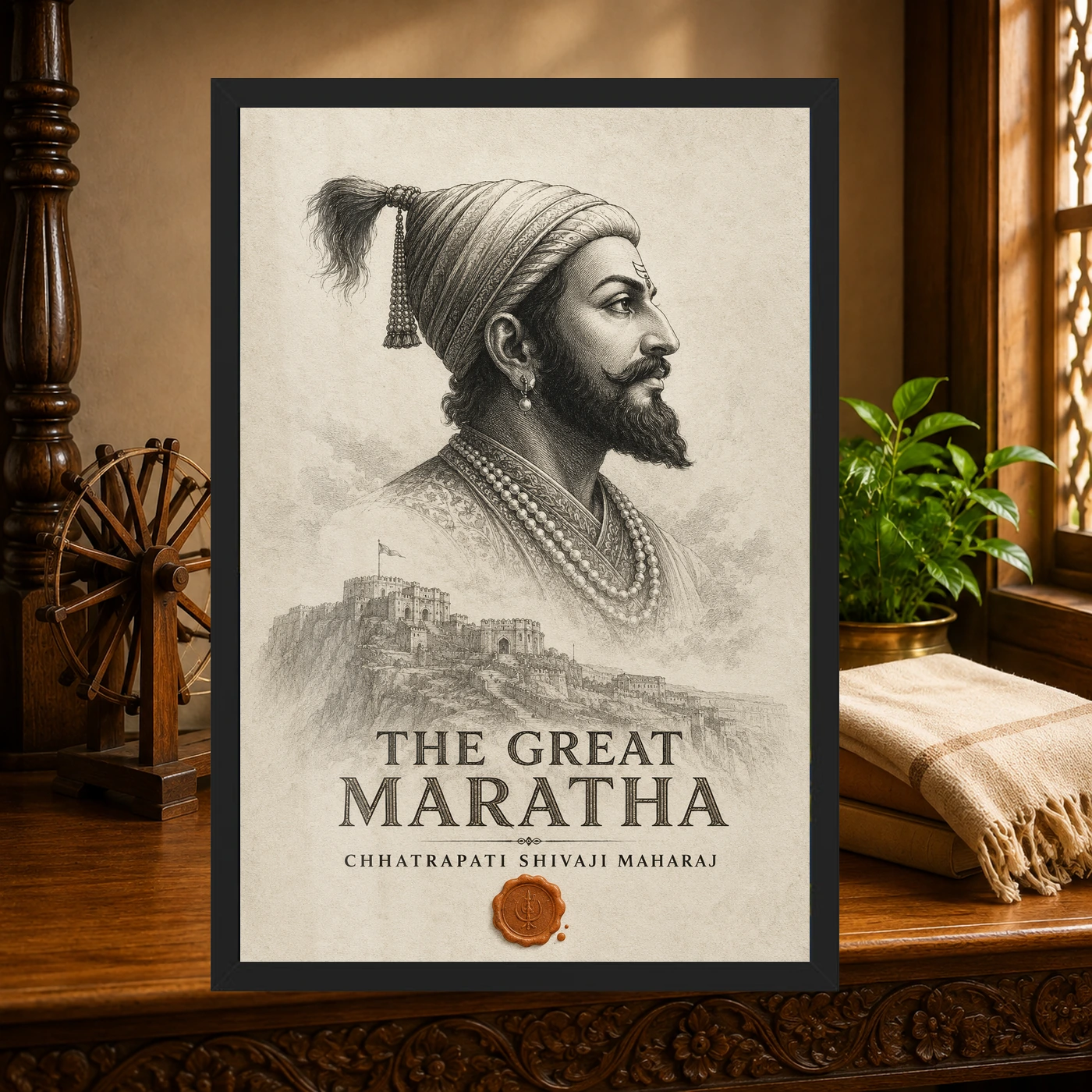 Shivaji Maharaj The Great Maratha Engraving Photo Frame, view 4