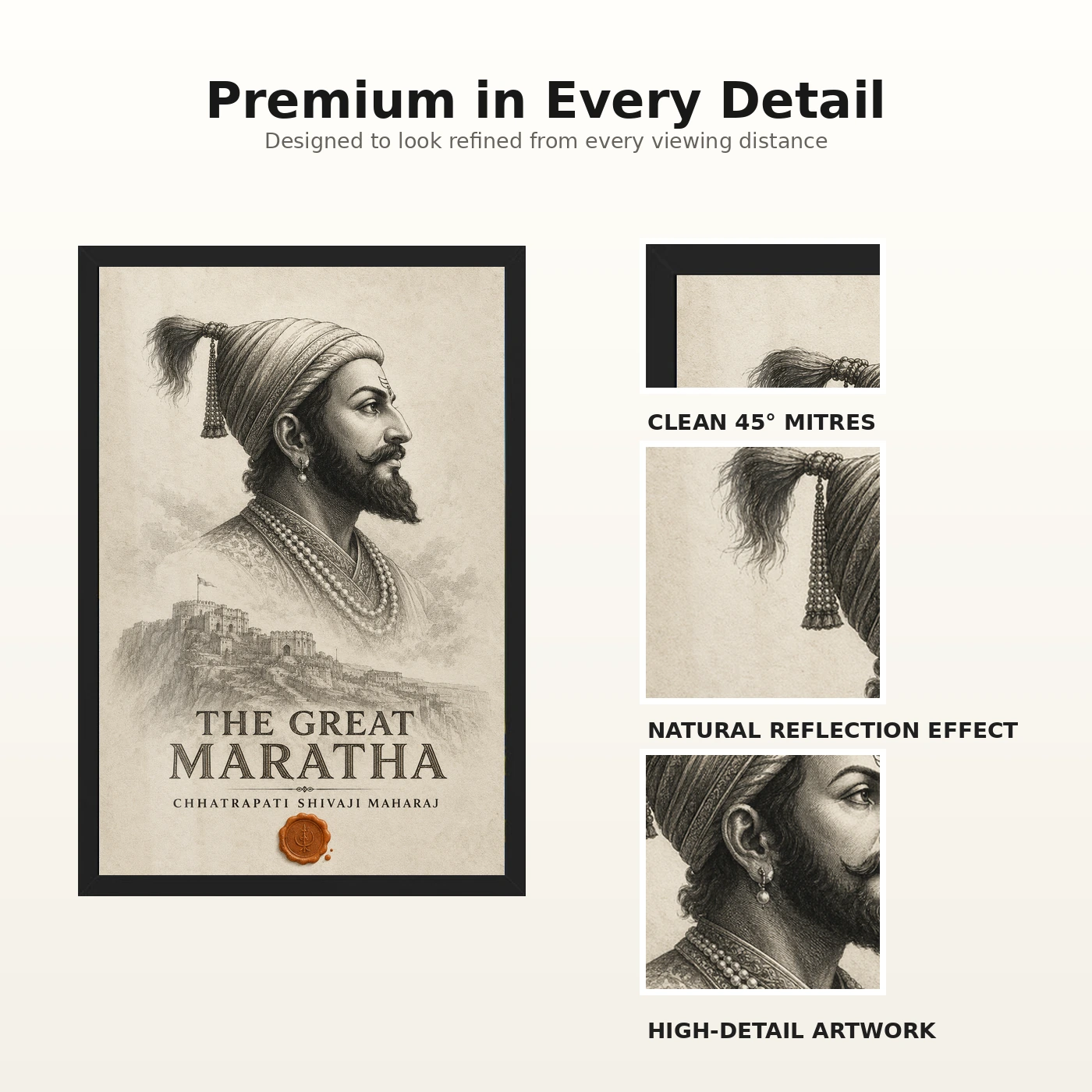 Shivaji Maharaj The Great Maratha Engraving Photo Frame, view 9