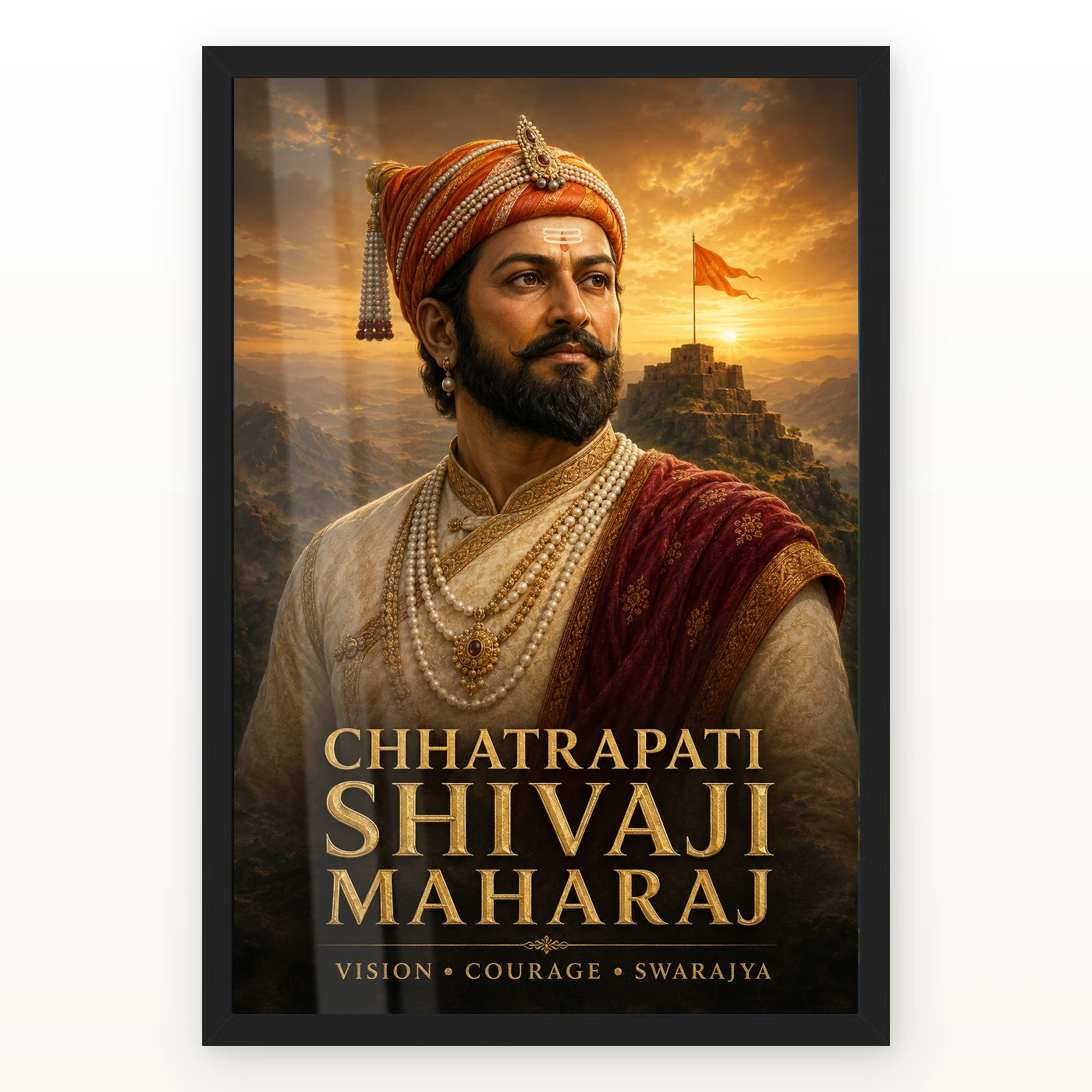 Shivaji Maharaj Vision Courage Swarajya Premium Photo Frame