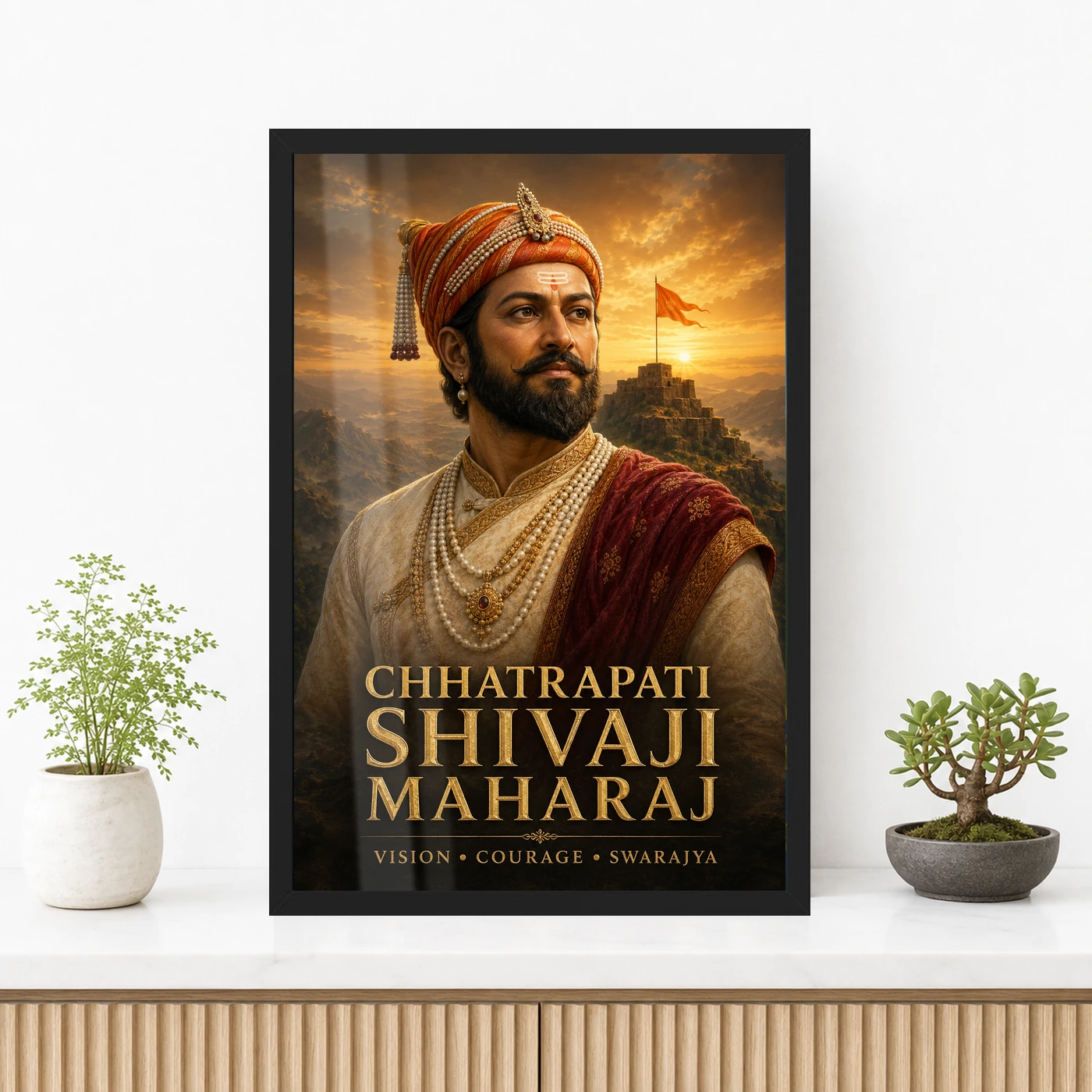 Shivaji Maharaj Vision Courage Swarajya Premium Photo Frame, view 3