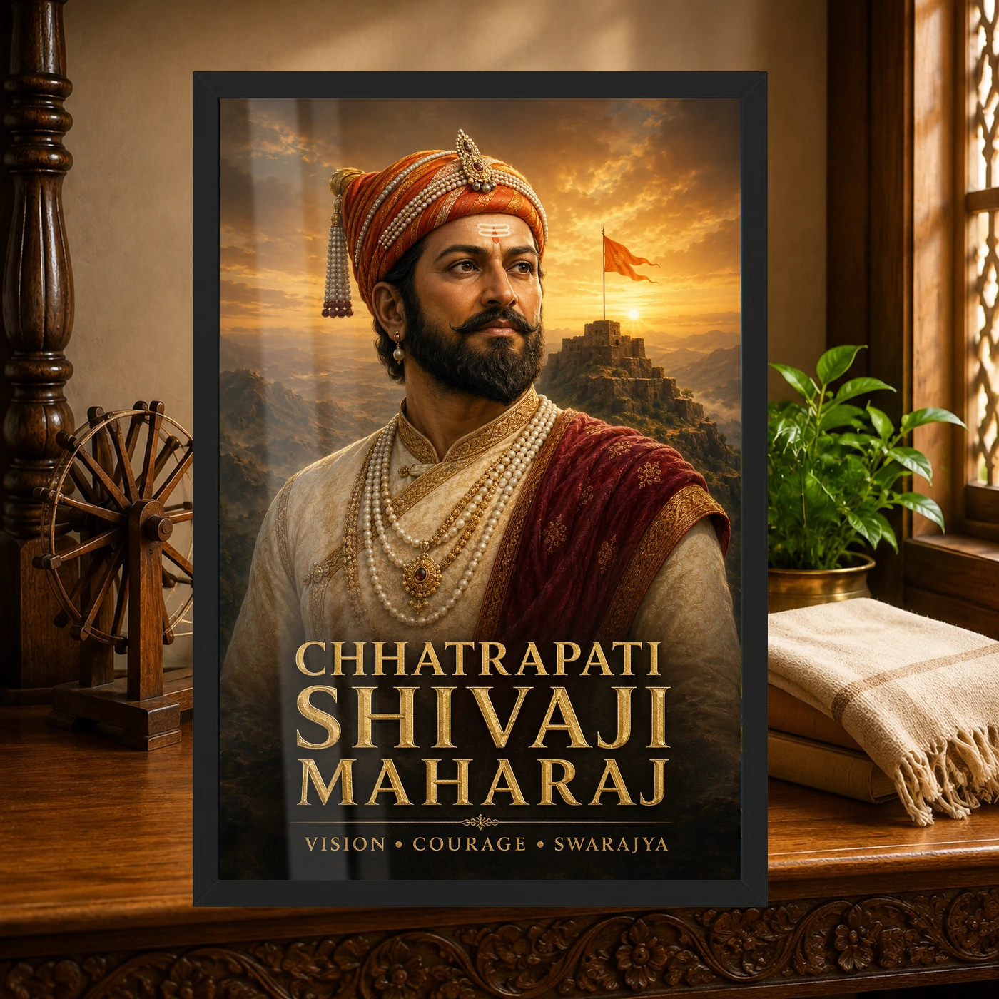 Shivaji Maharaj Vision Courage Swarajya Premium Photo Frame, view 4